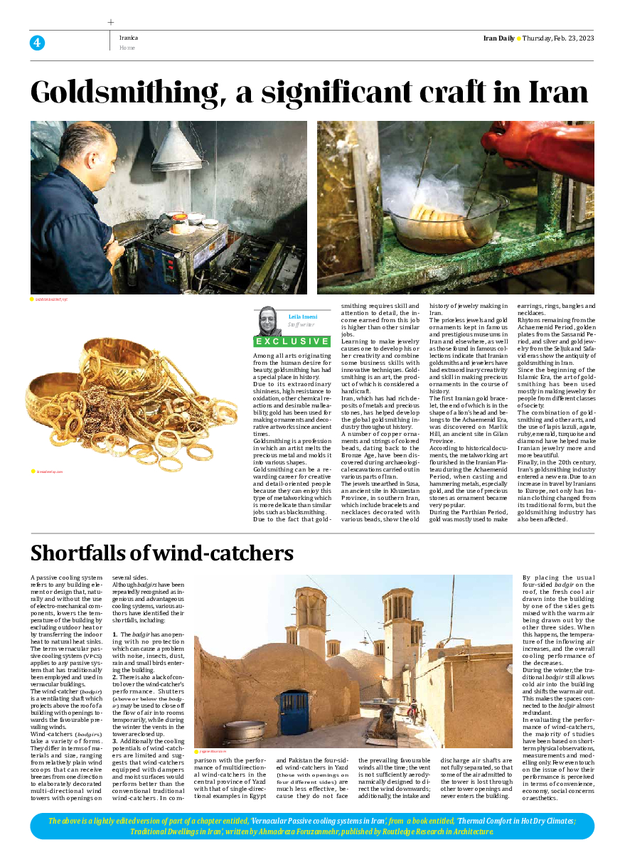 Iran Daily - Number Seven Thousand Two Hundred and Forty Three - 22 February 2023 - Page 4