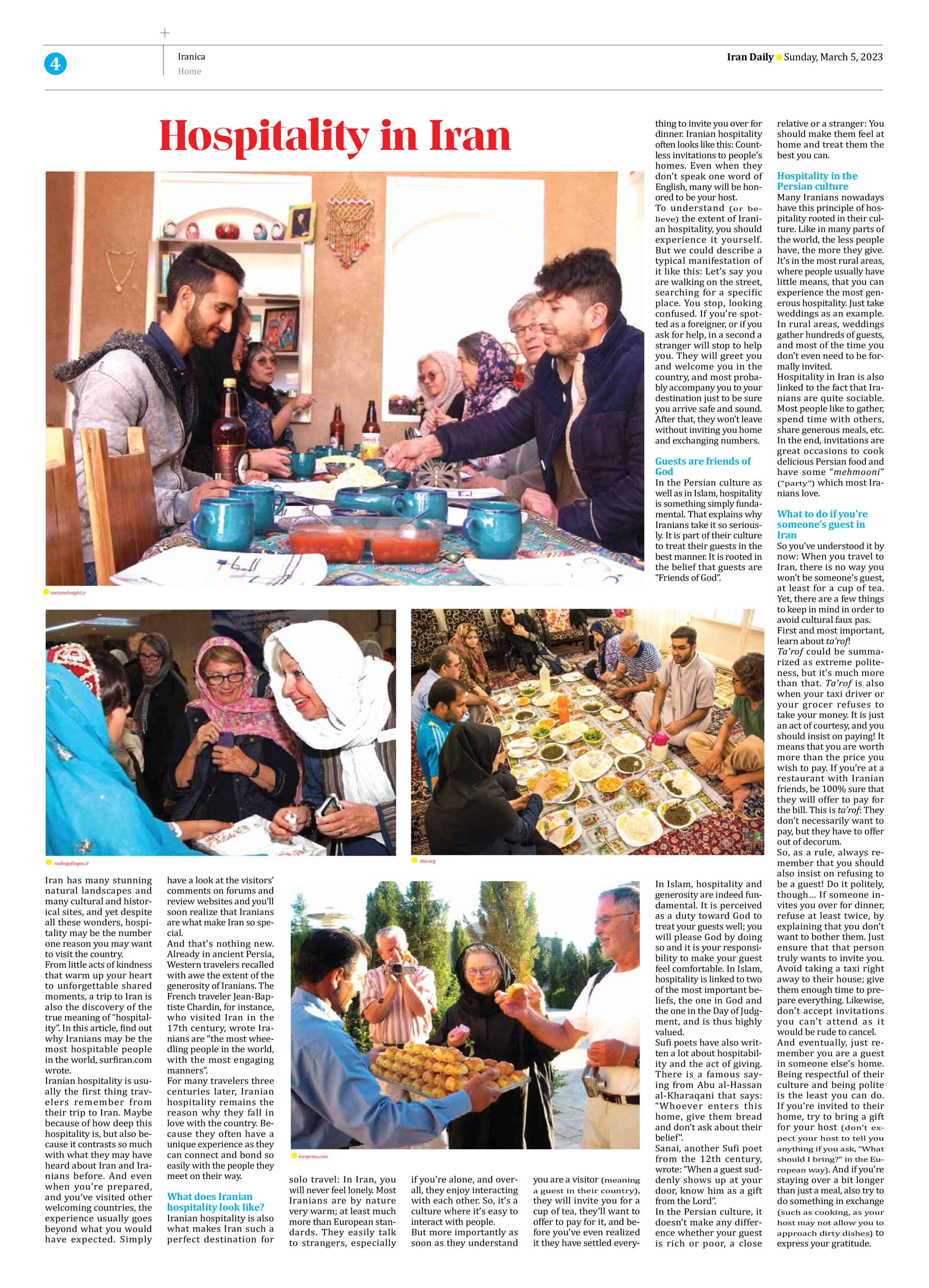 Iran Daily - Number Seven Thousand Two Hundred and Fifty One - 05 March 2023 - Page 4