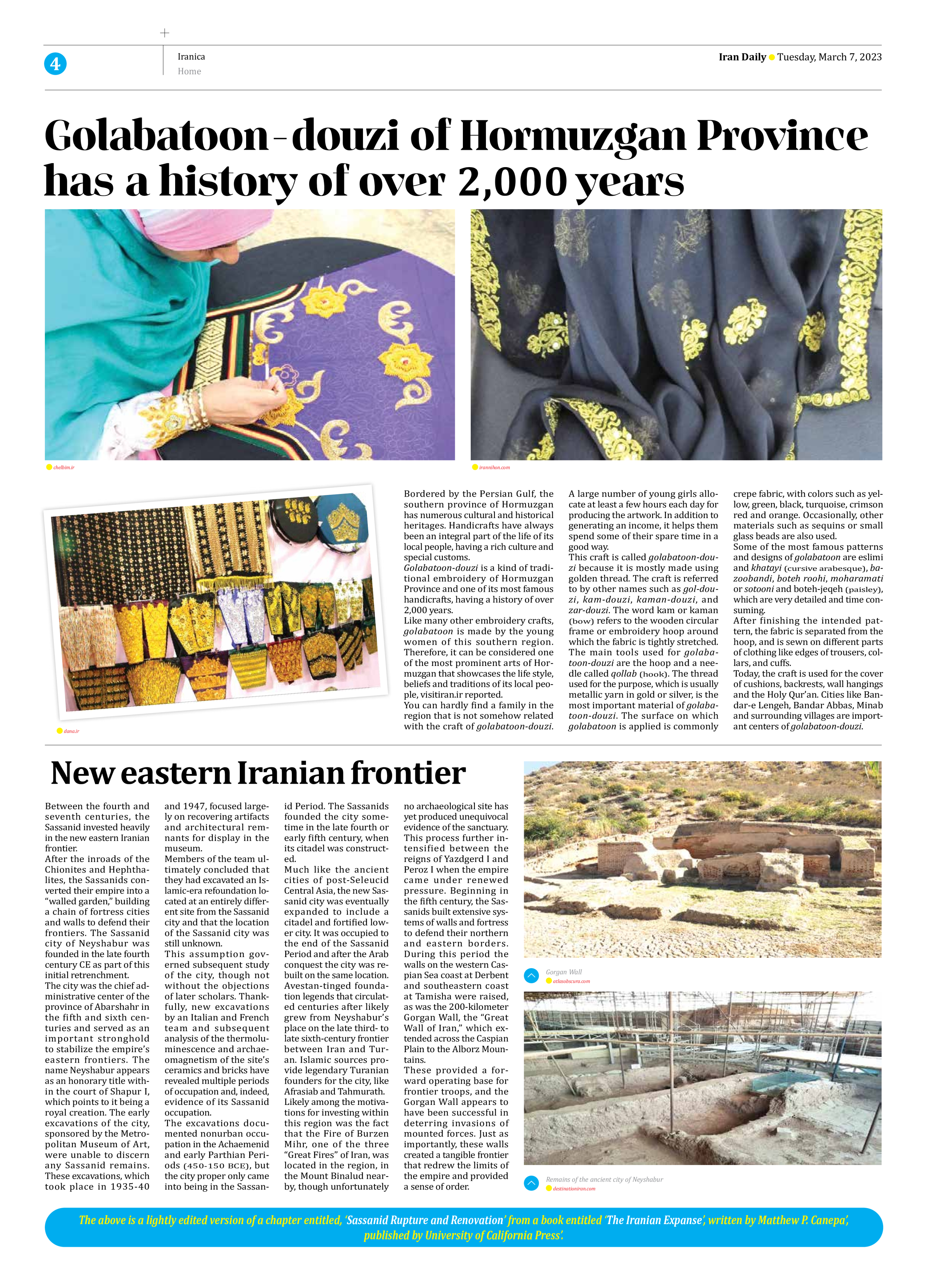 Iran Daily - Number Seven Thousand Two Hundred and Fifty Three - 07 March 2023 - Page 4