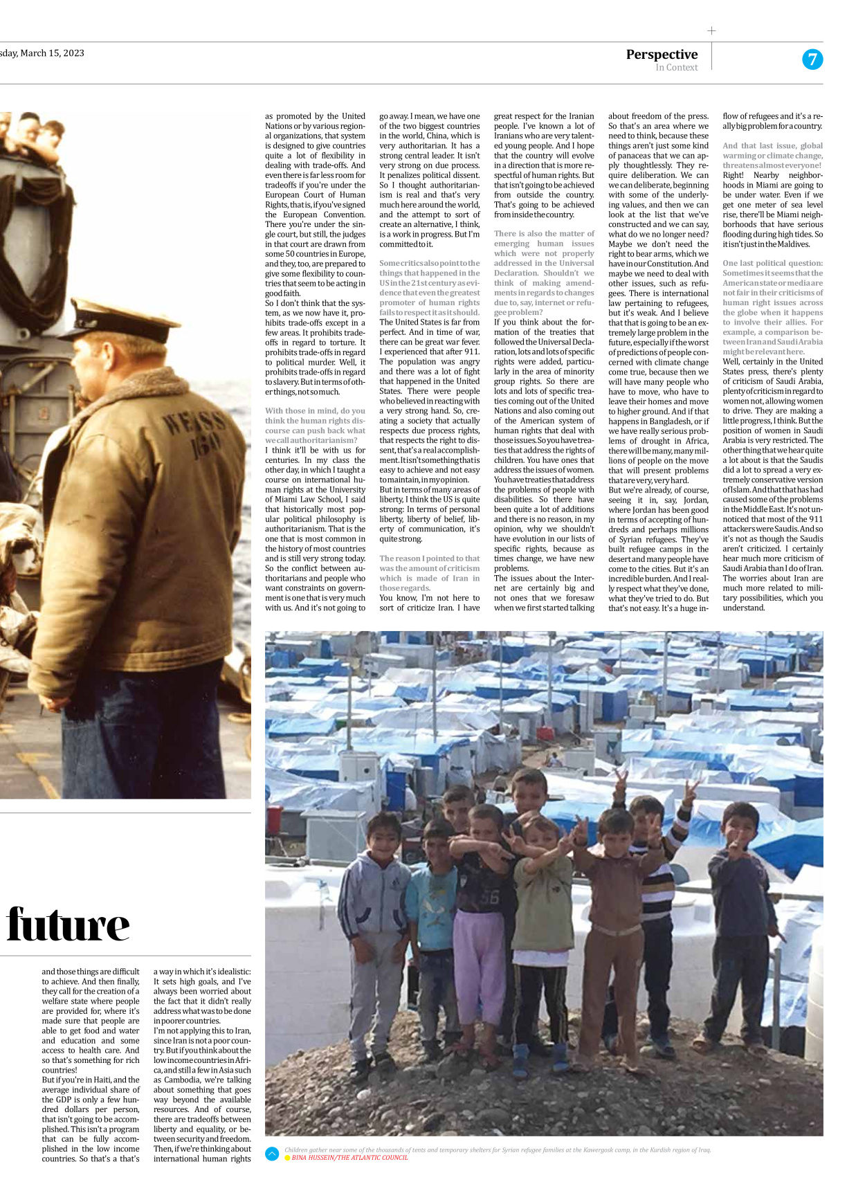 Iran Daily - Number Seven Thousand Two Hundred and Fifty Eight - 15 March 2023 - Page 7