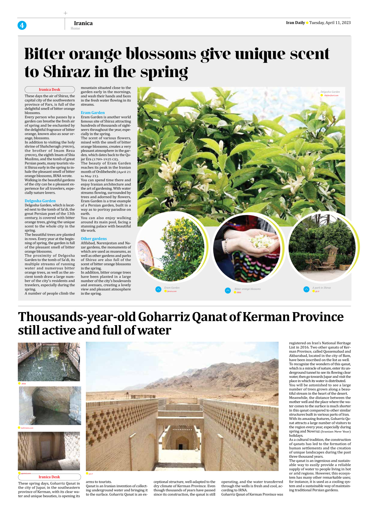 Iran Daily - Number Seven Thousand Two Hundred and Sixty Seven - 11 April 2023 - Page 4