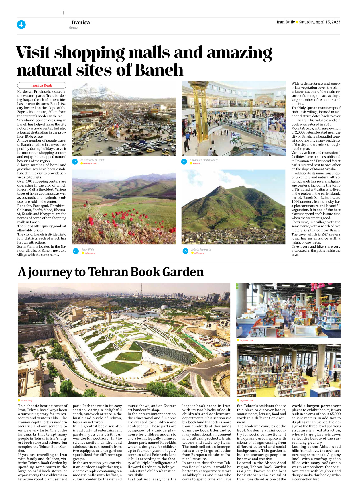Iran Daily - Number Seven Thousand Two Hundred and Sixty Eight - 15 April 2023 - Page 4