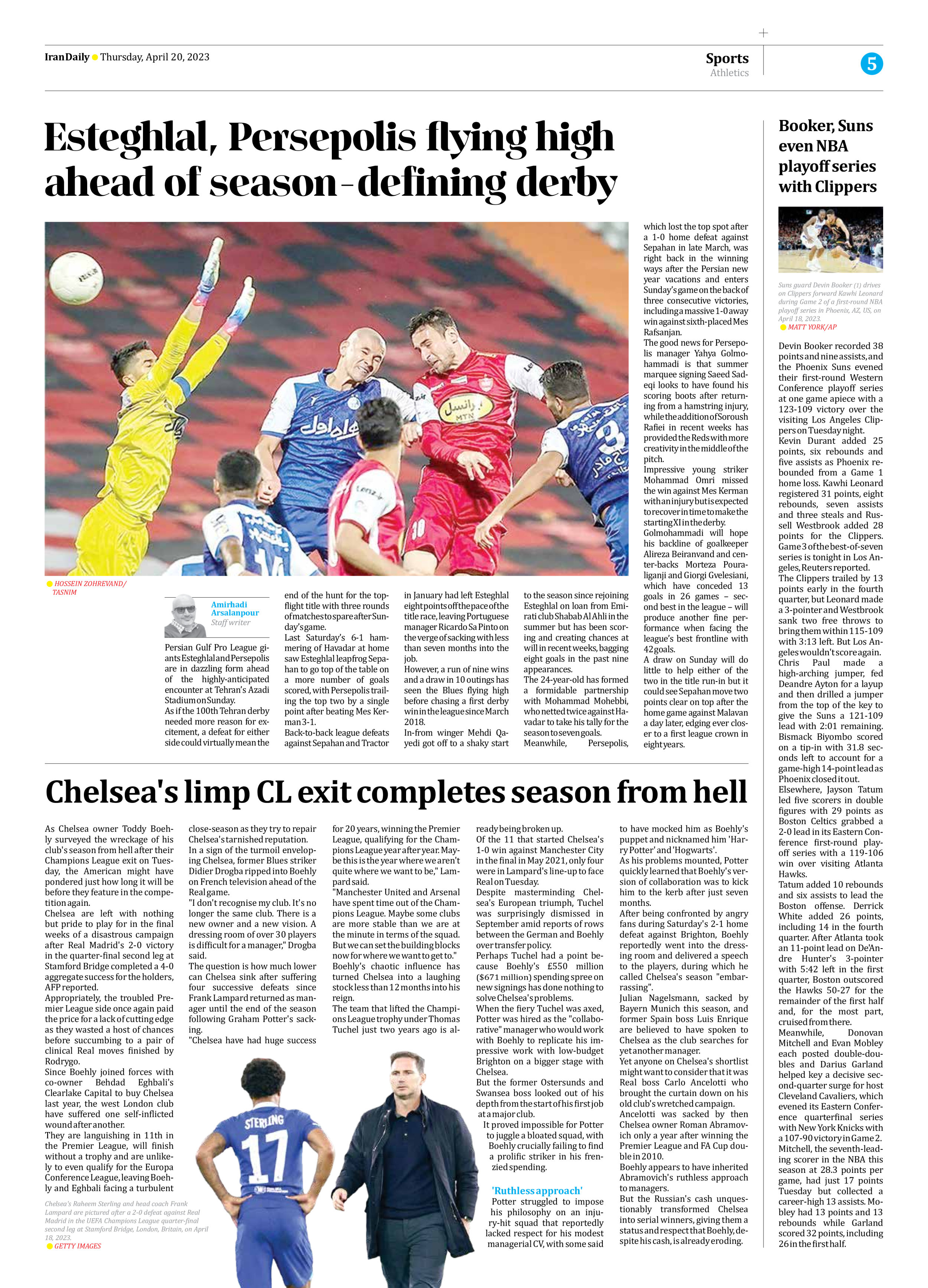 IPL: Sepahan move three points clear at top - Tehran Times
