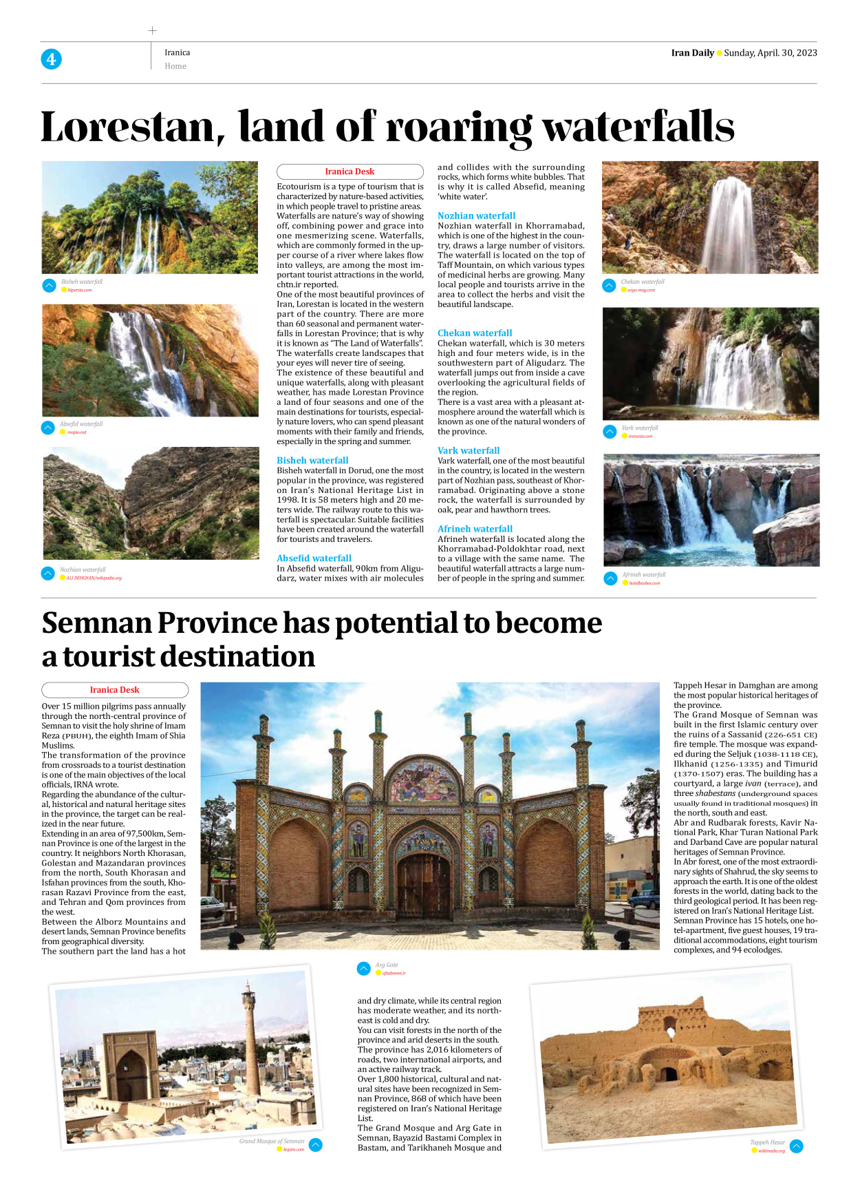 Iran Daily - Number Seven Thousand Two Hundred and Seventy Nine - 30 April 2023 - Page 4