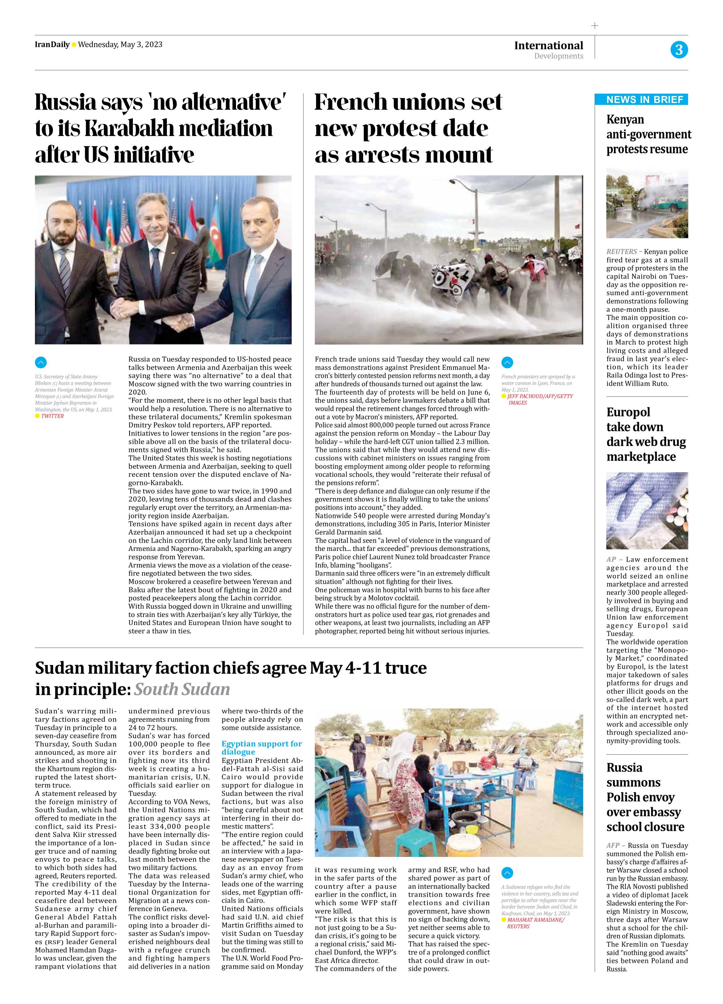 Iran Daily - Number Seven Thousand Two Hundred and Eighty Two - 03 May 2023 - Page 3