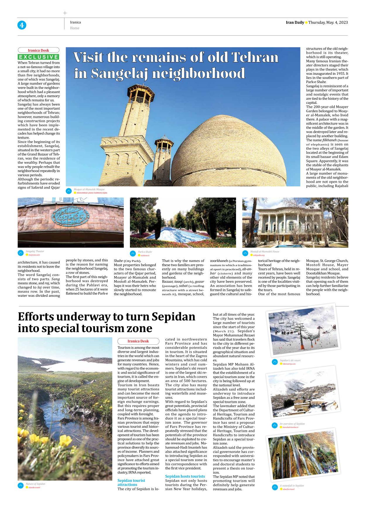 Iran Daily - Number Seven Thousand Two Hundred and Eighty Three - 04 May 2023 - Page 4