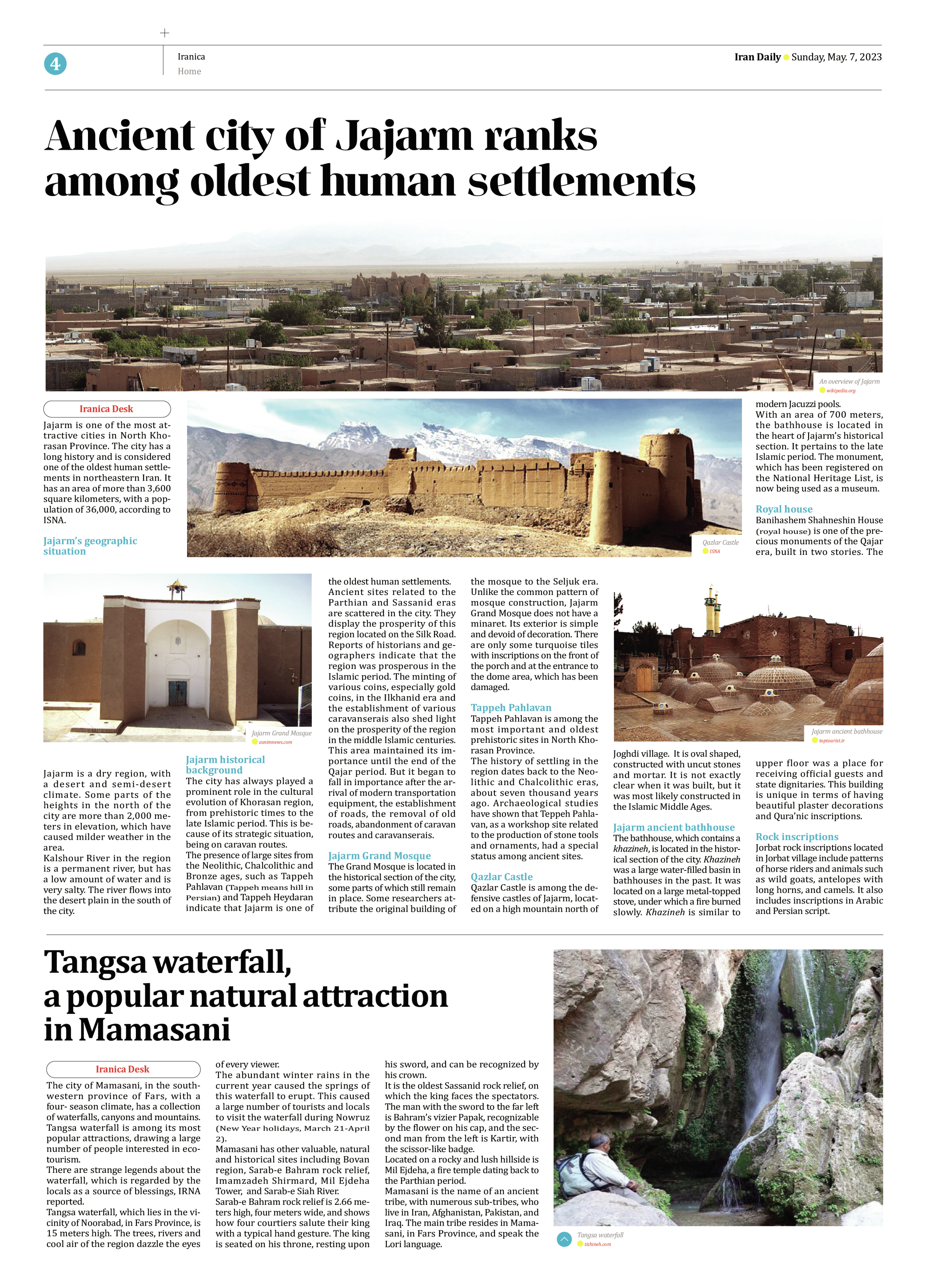 Iran Daily - Number Seven Thousand Two Hundred and Eighty Five - 07 May 2023 - Page 4