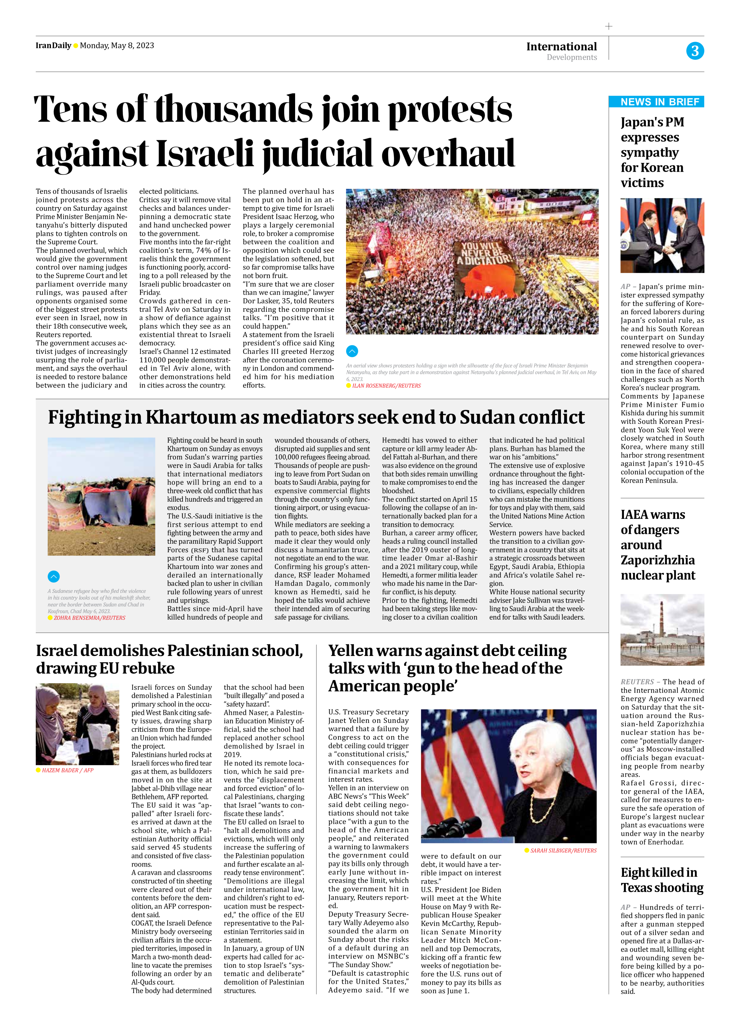 Iran Daily - Number Seven Thousand Two Hundred and Eighty Six - 08 May 2023 - Page 3