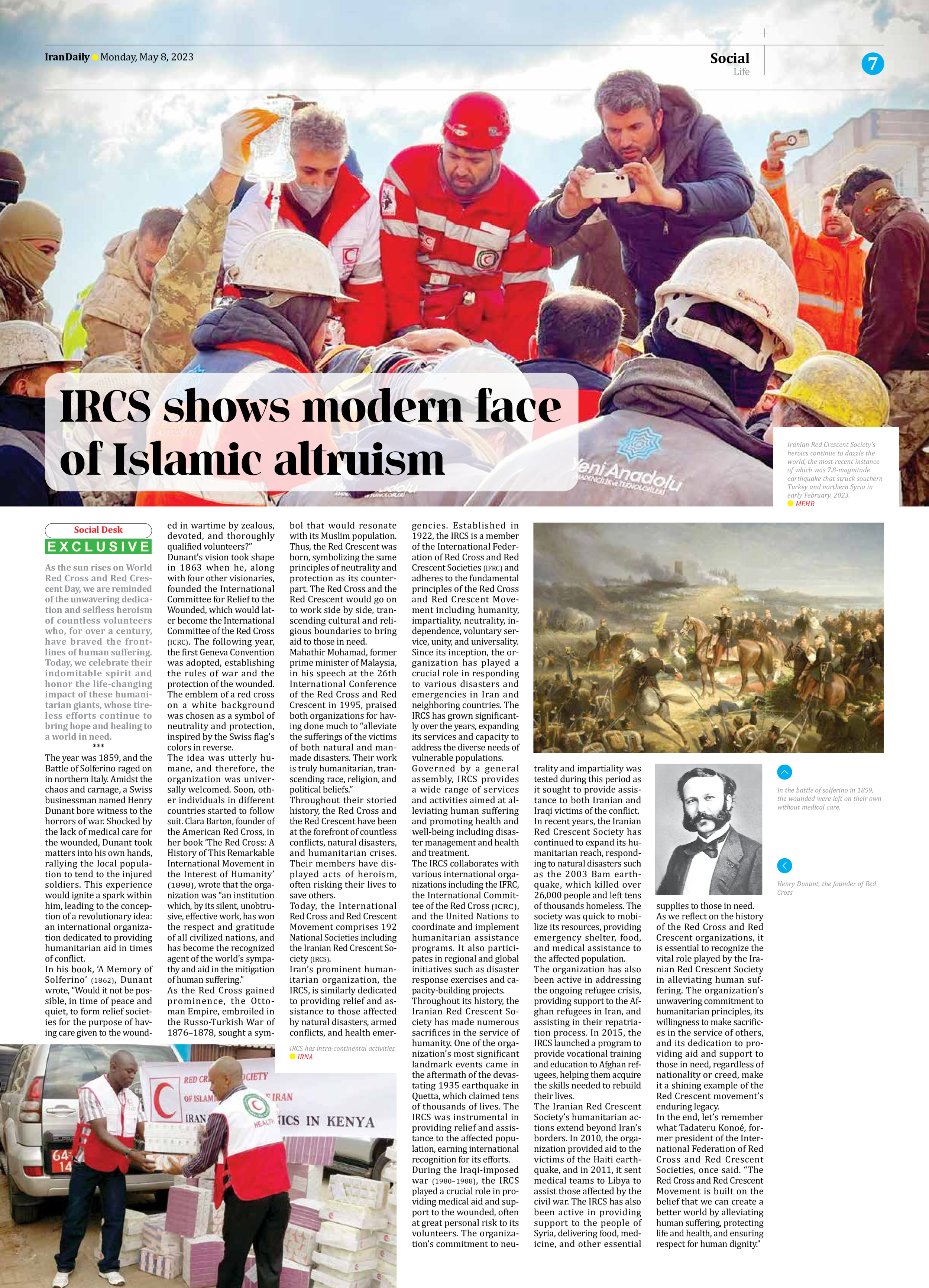 Iran Daily - Number Seven Thousand Two Hundred and Eighty Six - 08 May 2023 - Page 7