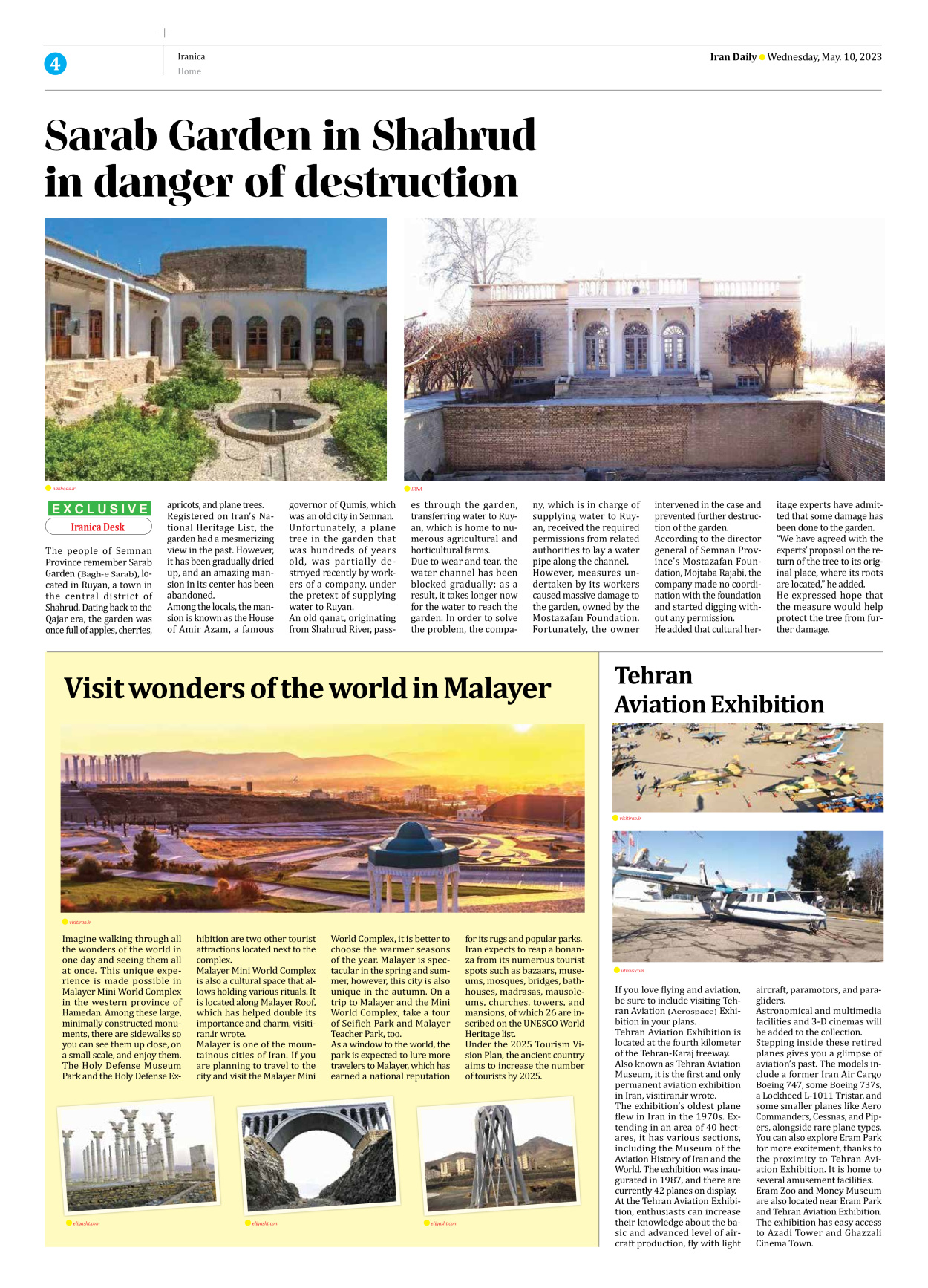 Iran Daily - Number Seven Thousand Two Hundred and Eighty Eight - 10 May 2023 - Page 4