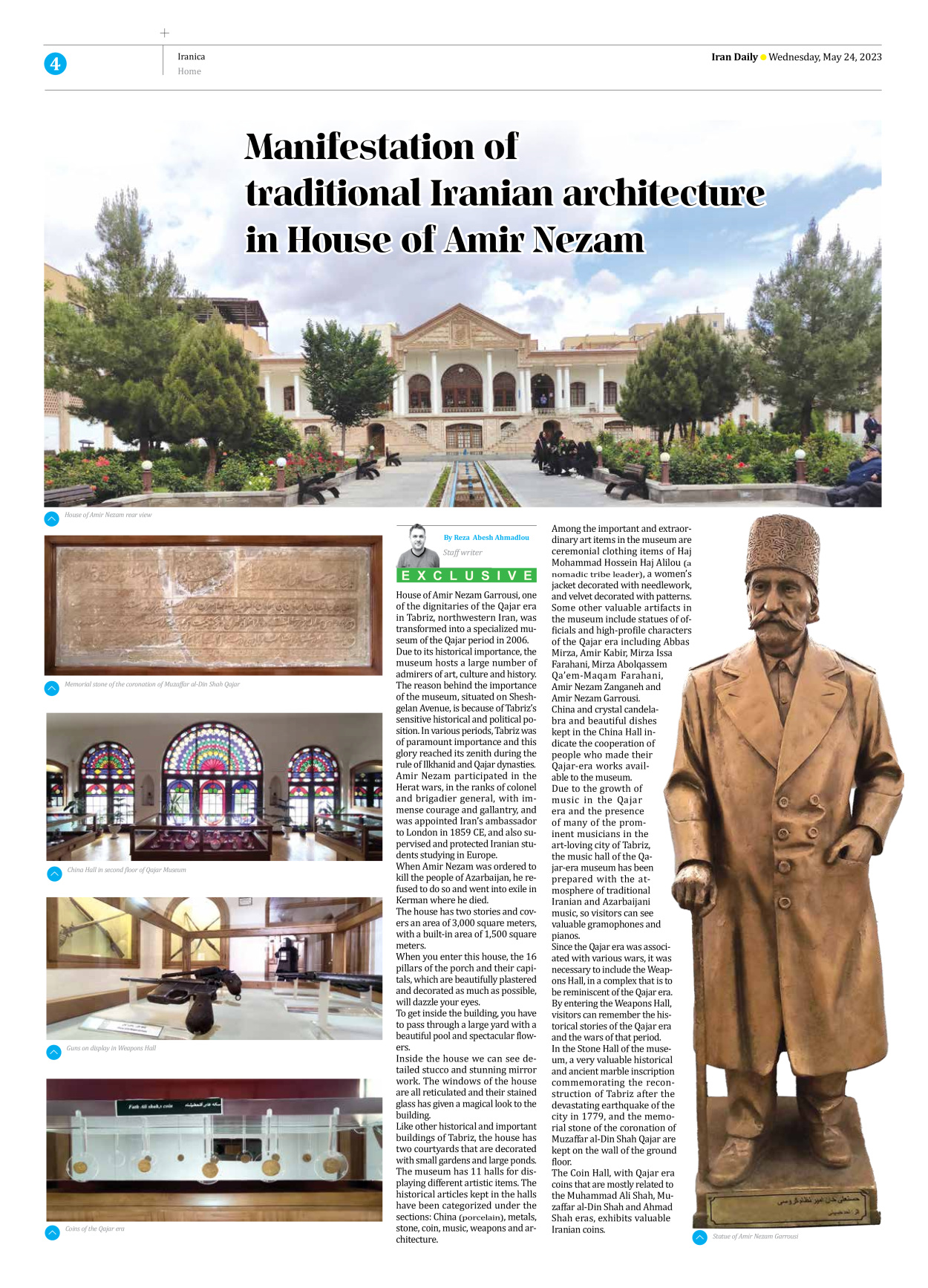 Iran Daily - Number Seven Thousand Two Hundred and Ninety Nine - 24 May 2023 - Page 4