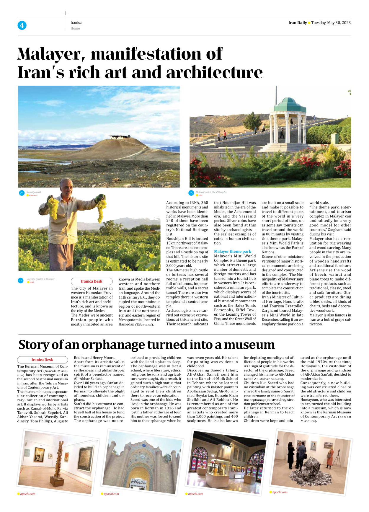 Iran Daily - Number Seven Thousand Three Hundred and Four - 30 May 2023 - Page 4