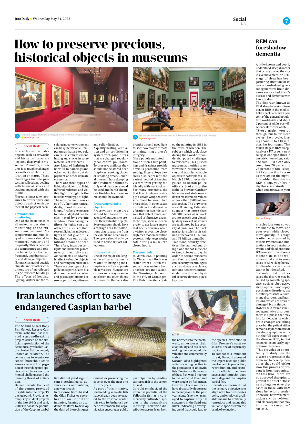Iran Daily - Number Seven Thousand Three Hundred and Five - 31 May 2023 - Page 7