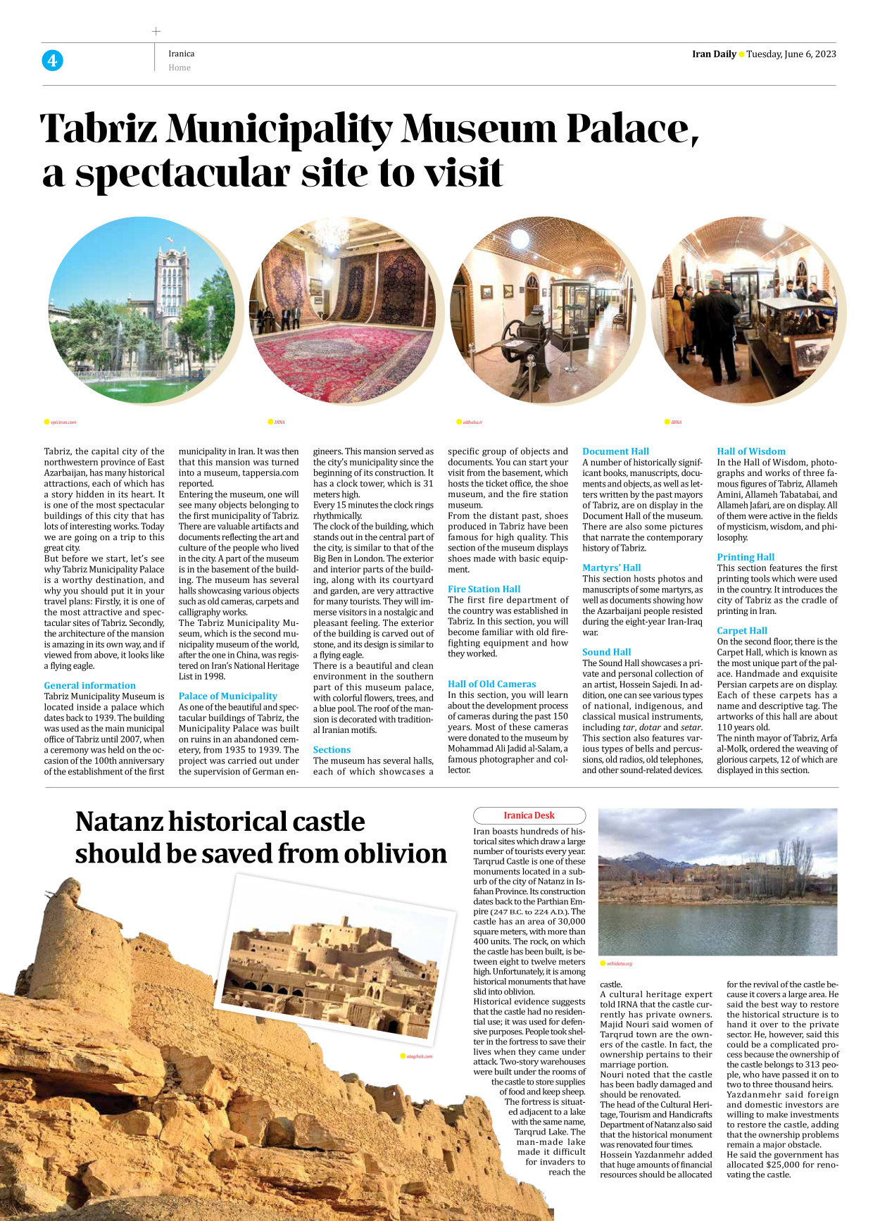 Iran Daily - Number Seven Thousand Three Hundred and Seven - 06 June 2023 - Page 4