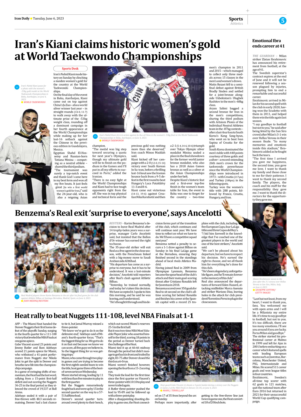 Iran Daily - Number Seven Thousand Three Hundred and Seven - 06 June 2023 - Page 5