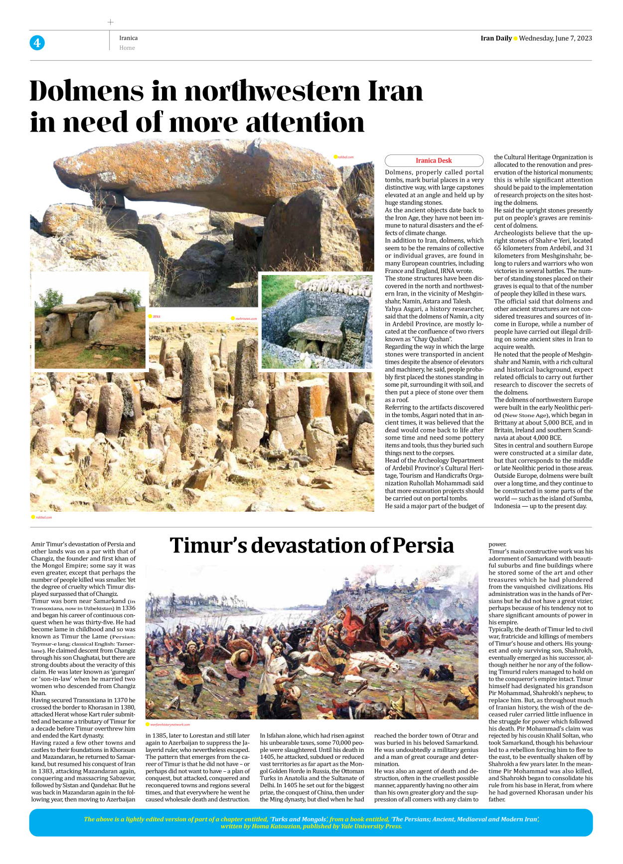 Iran Daily - Number Seven Thousand Three Hundred and Eight - 07 June 2023 - Page 4