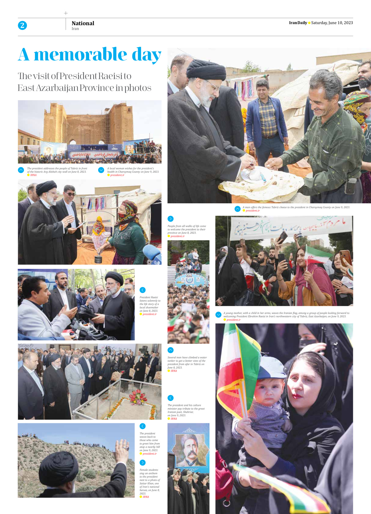 Iran Daily - Number Seven Thousand Three Hundred and Ten - 10 June 2023 - Page 2