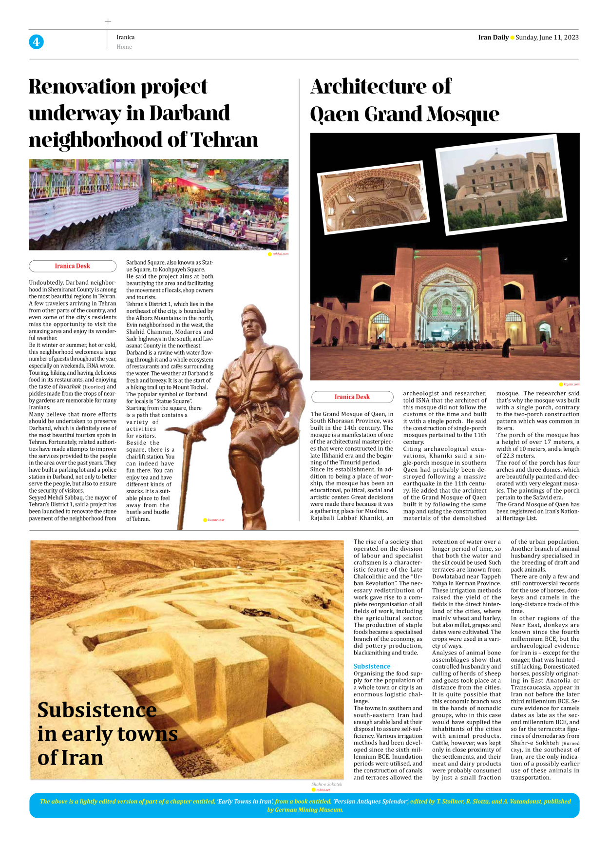 Iran Daily - Number Seven Thousand Three Hundred and Eleven - 11 June 2023 - Page 4