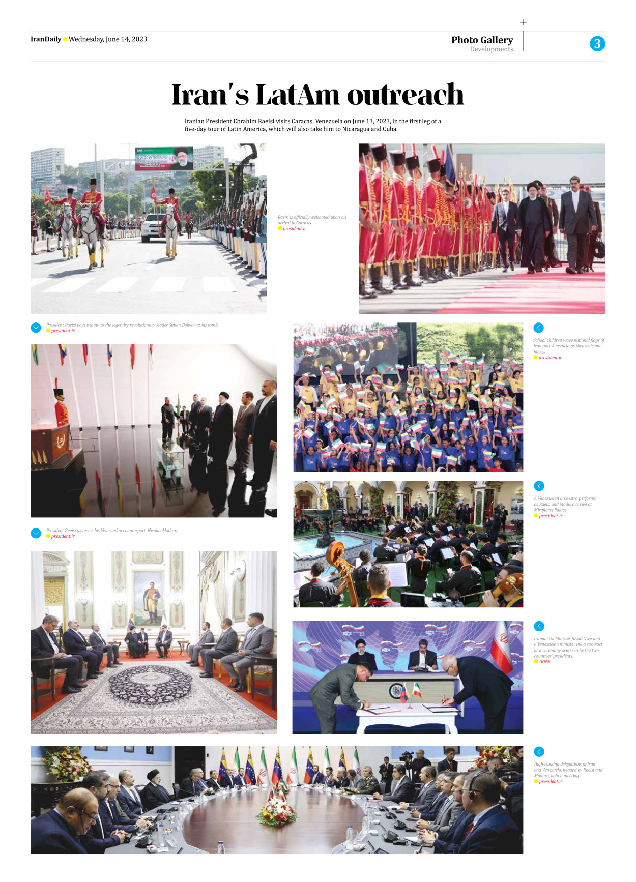 Iran Daily - Number Seven Thousand Three Hundred and Fourteen - 14 June 2023 - Page 3