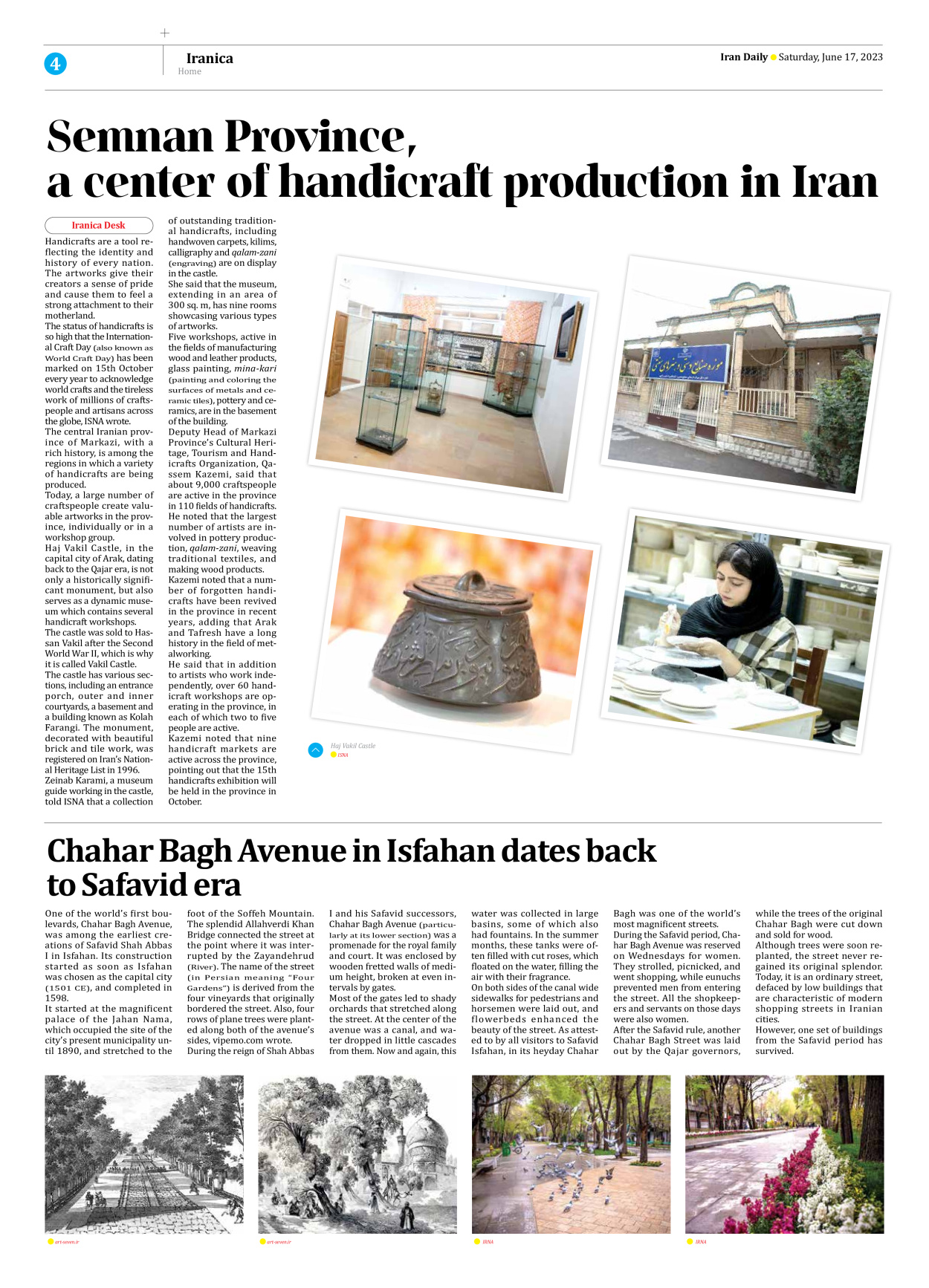 Iran Daily - Number Seven Thousand Three Hundred and Sixteen - 17 June 2023 - Page 4