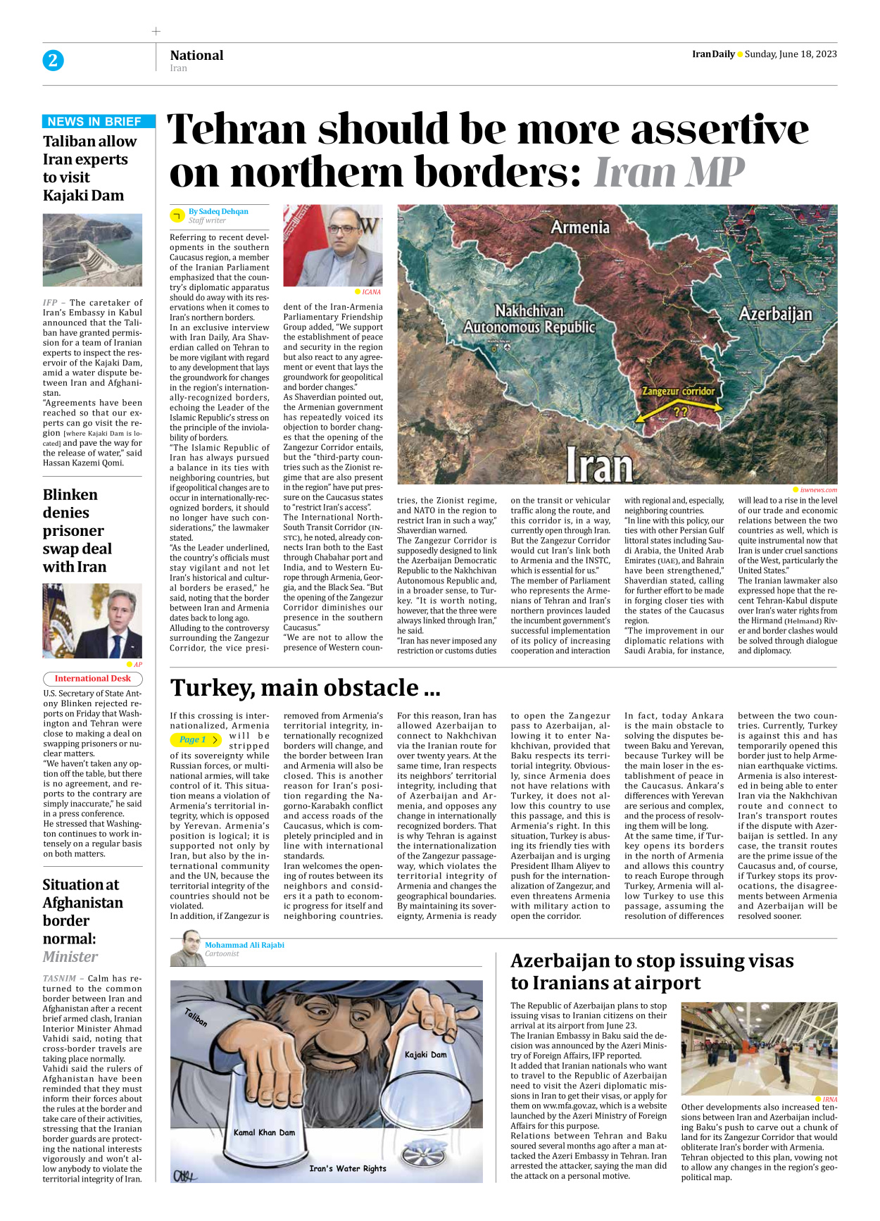 Iran Daily - Number Seven Thousand Three Hundred and Seventeen - 18 June 2023 - Page 2