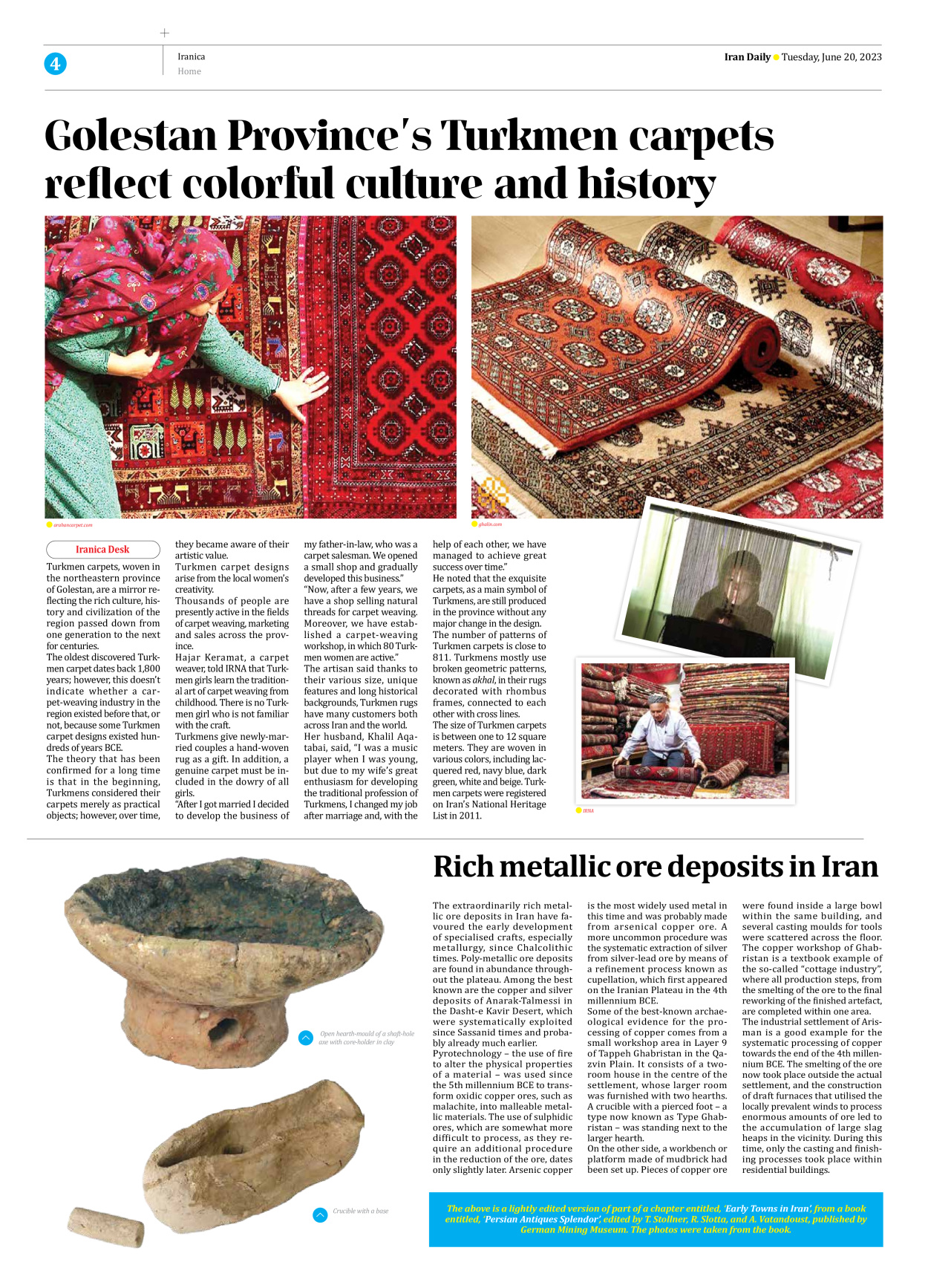 Iran Daily - Number Seven Thousand Three Hundred and Nineteen - 20 June 2023 - Page 4