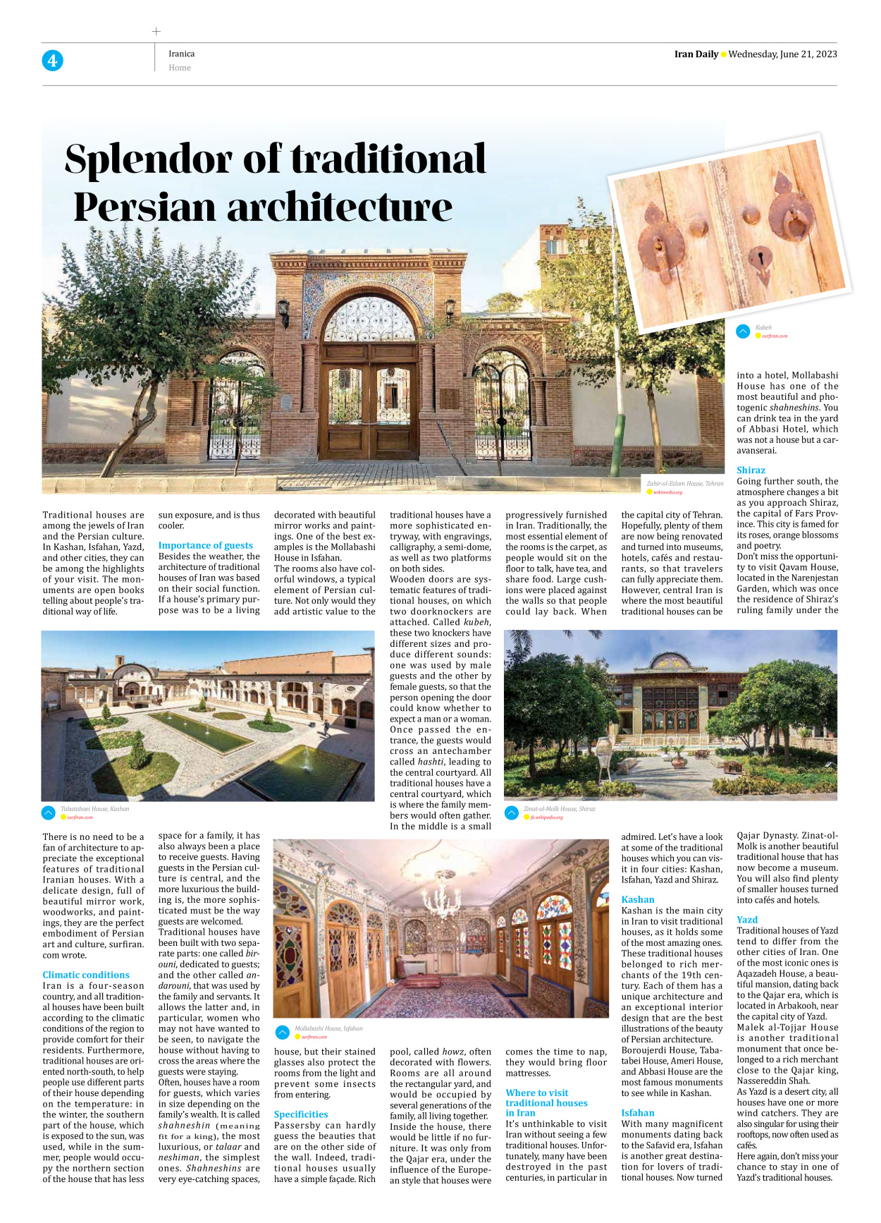 Iran Daily - Number Seven Thousand Three Hundred and Twenty - 21 June 2023 - Page 4