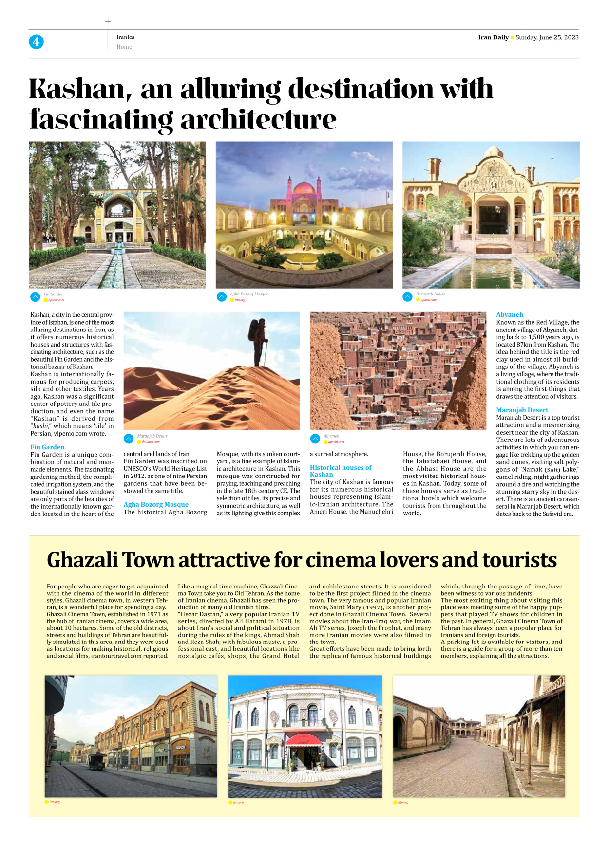 Iran Daily - Number Seven Thousand Three Hundred and Twenty Three - 25 June 2023 - Page 4