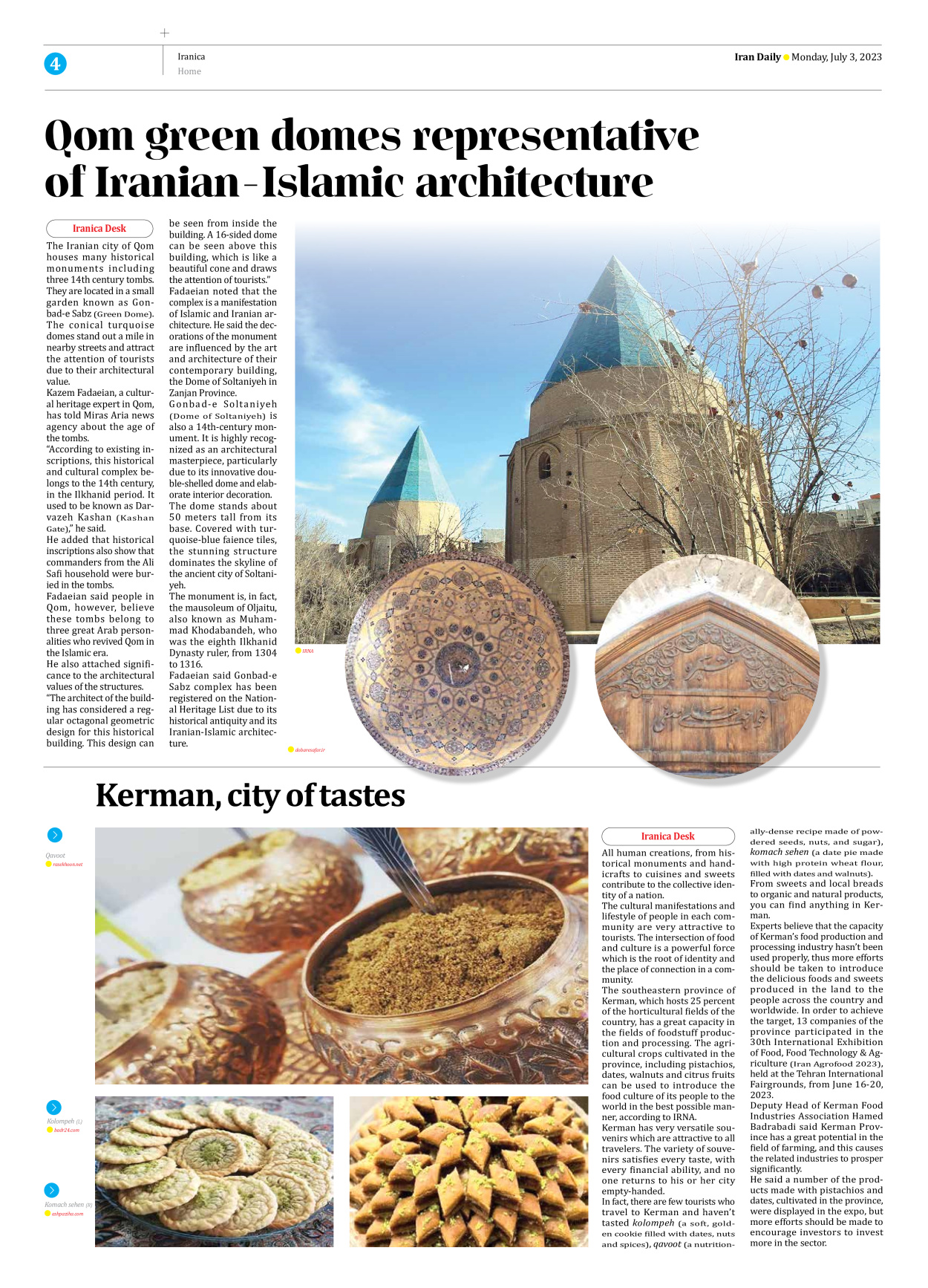 Iran Daily - Number Seven Thousand Three Hundred and Twenty Nine - 03 July 2023 - Page 4