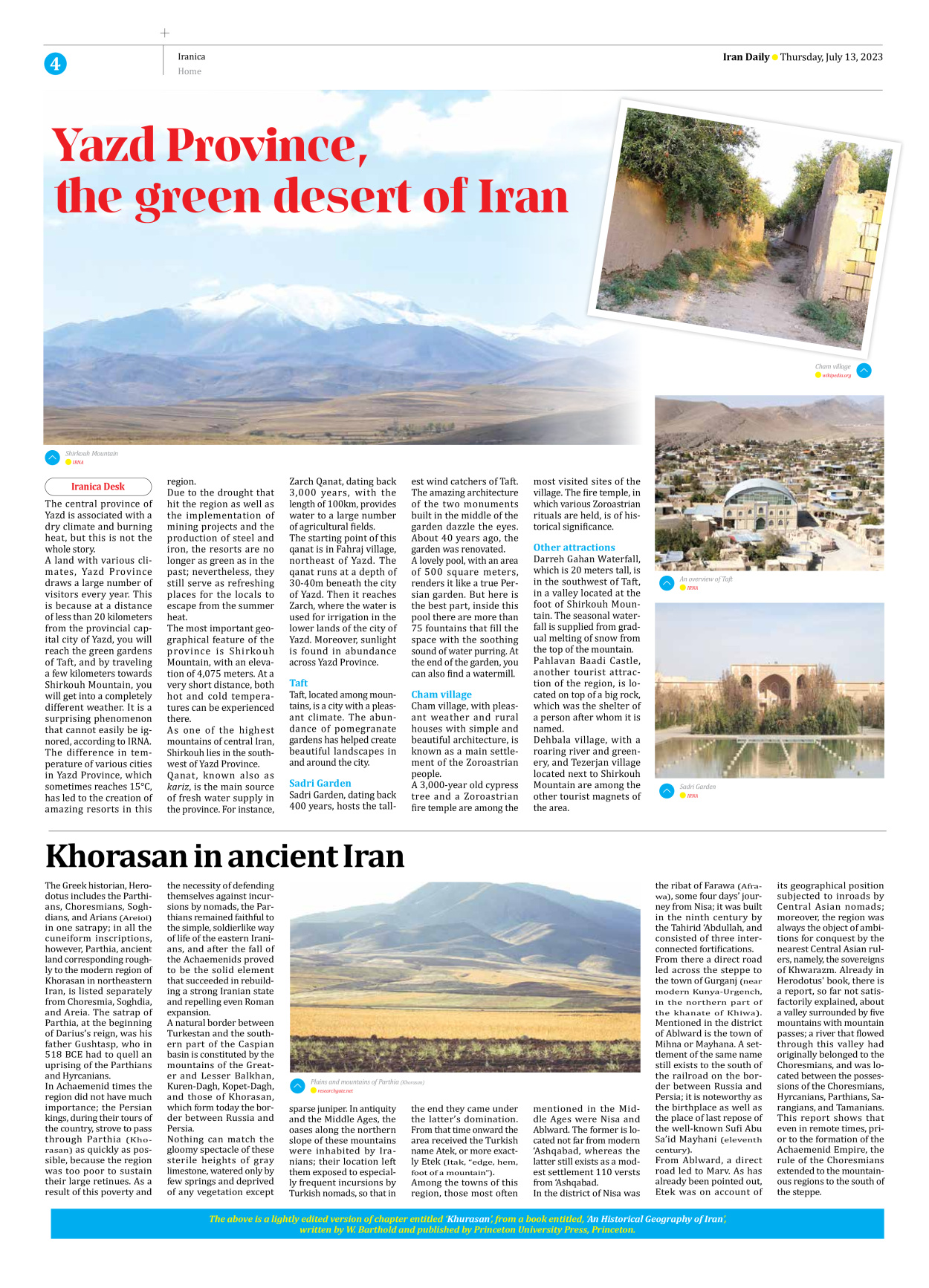 Iran Daily - Number Seven Thousand Three Hundred and Thirty Eight - 13 July 2023 - Page 4