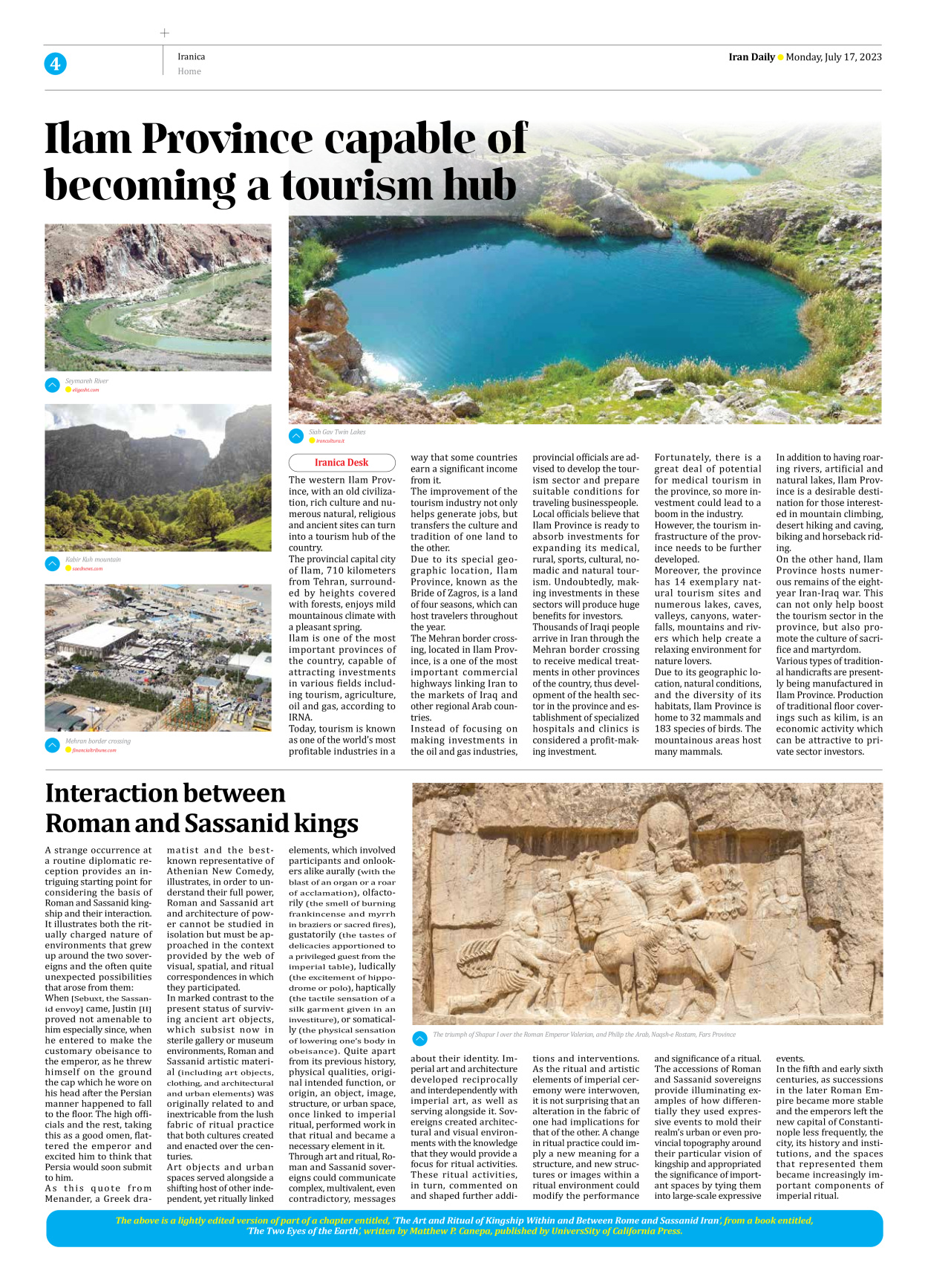 Iran Daily - Number Seven Thousand Three Hundred and Forty One - 17 July 2023 - Page 4