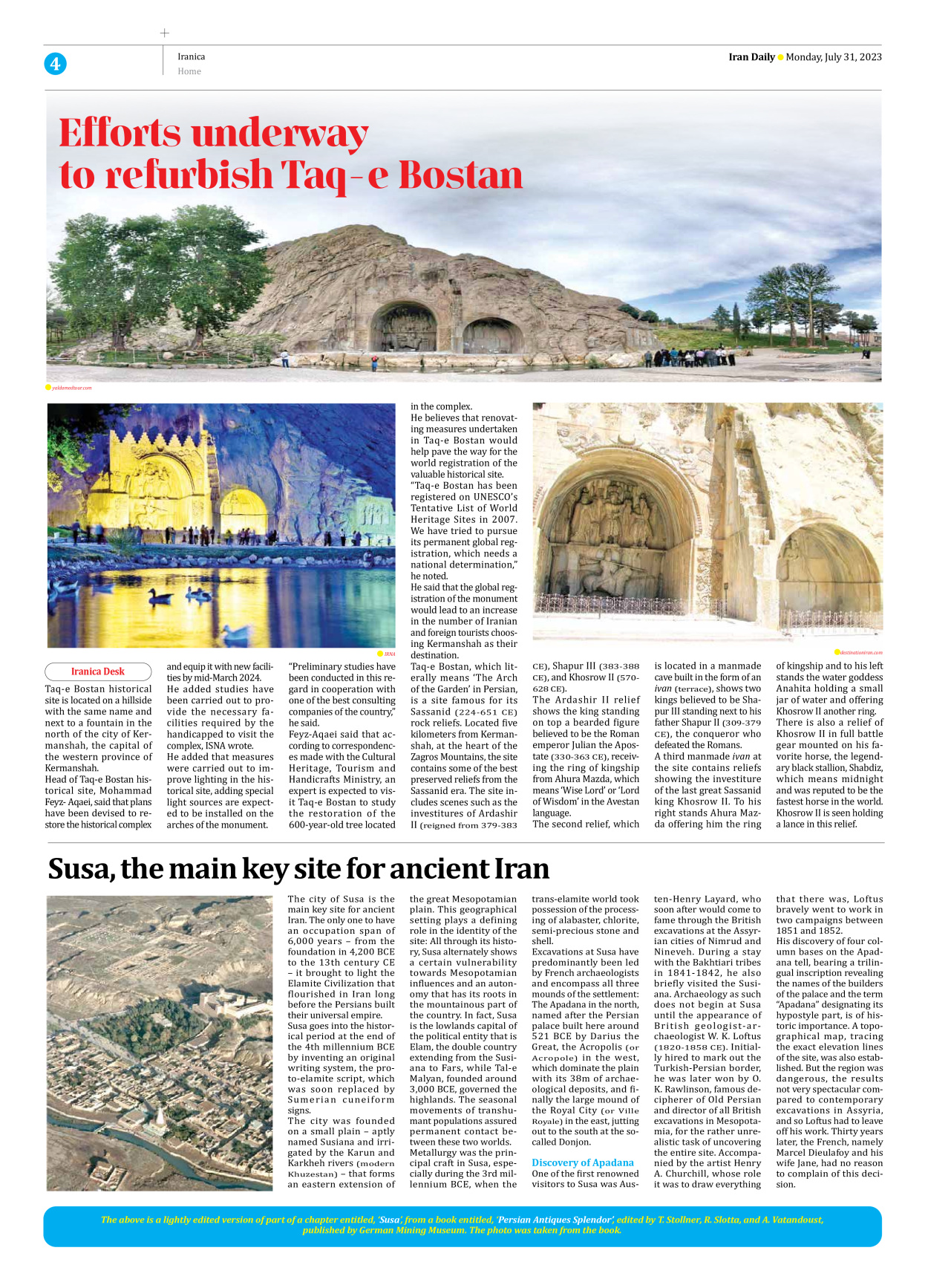 Iran Daily - Number Seven Thousand Three Hundred and Fifty Two - 31 July 2023 - Page 4
