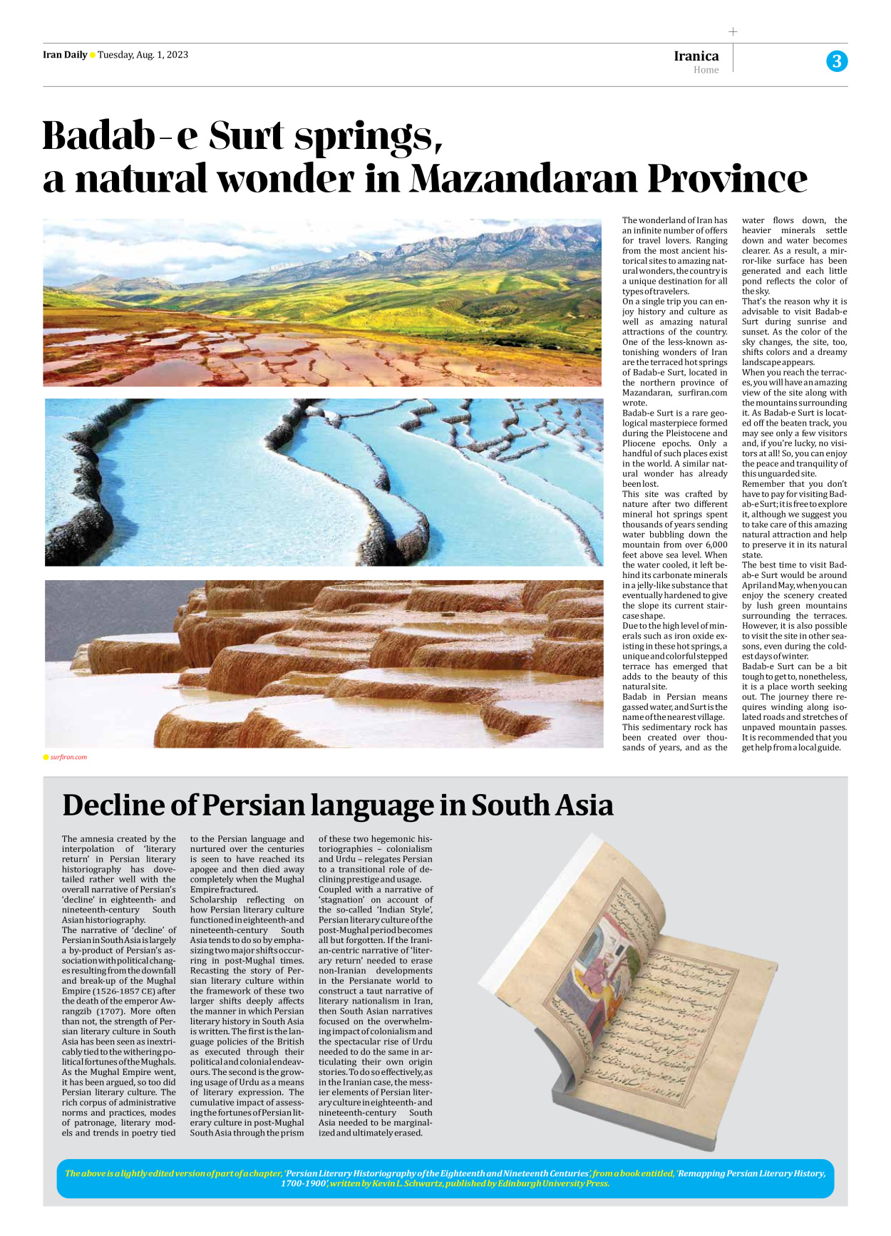 Iran Daily - Number Seven Thousand Three Hundred and Fifty Three - 01 August 2023 - Page 3