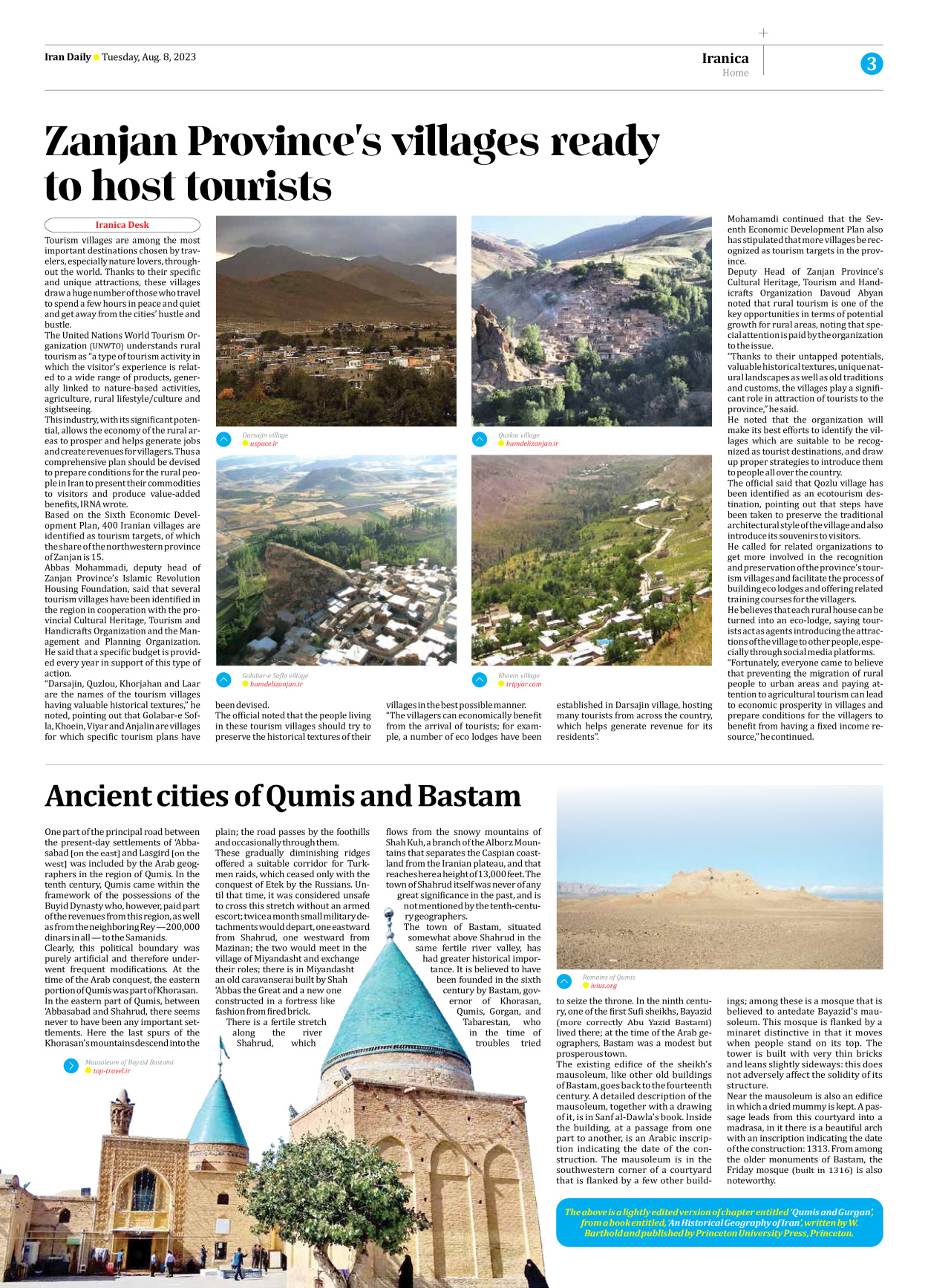 Iran Daily - Number Seven Thousand Three Hundred and Fifty Seven - 08 August 2023 - Page 3
