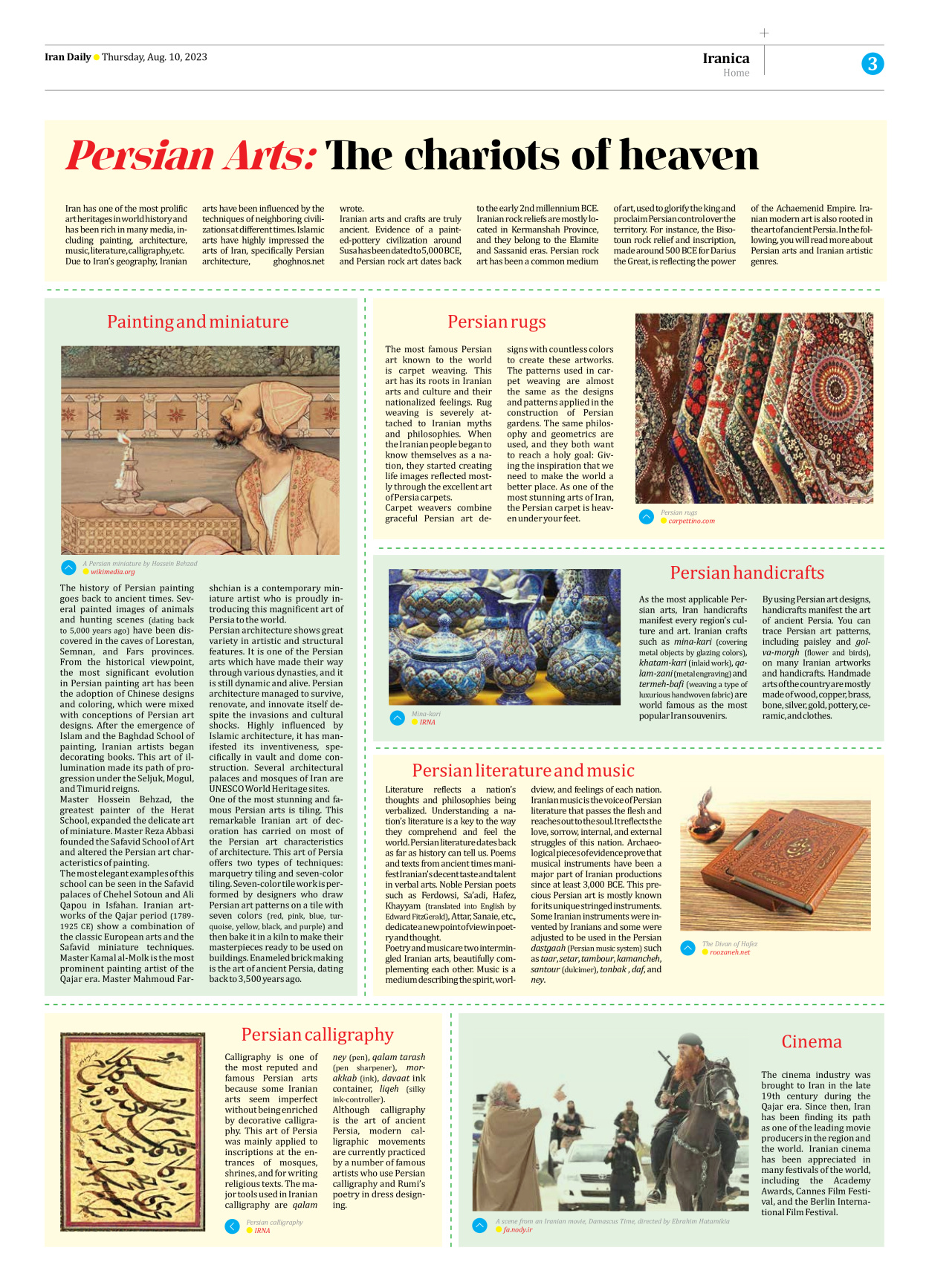 Iran Daily - Number Seven Thousand Three Hundred and Fifty Nine - 10 August 2023 - Page 3