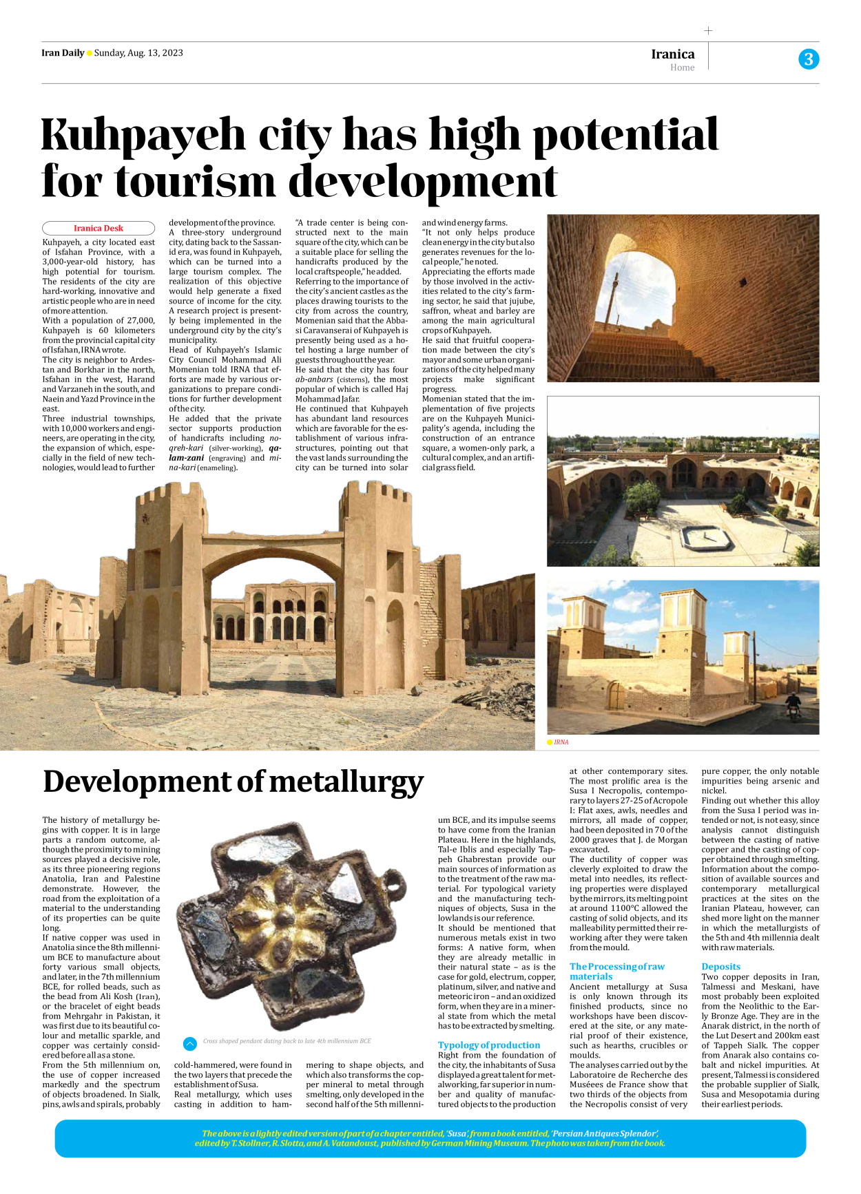 Iran Daily - Number Seven Thousand Three Hundred and Sixty One - 13 August 2023 - Page 3