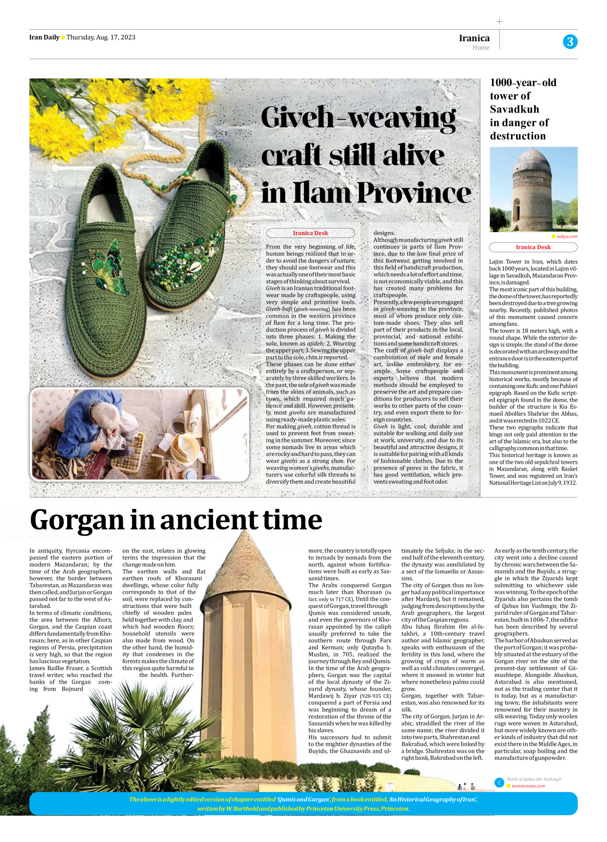 Iran Daily - Number Seven Thousand Three Hundred and Sixty Five - 17 August 2023 - Page 3