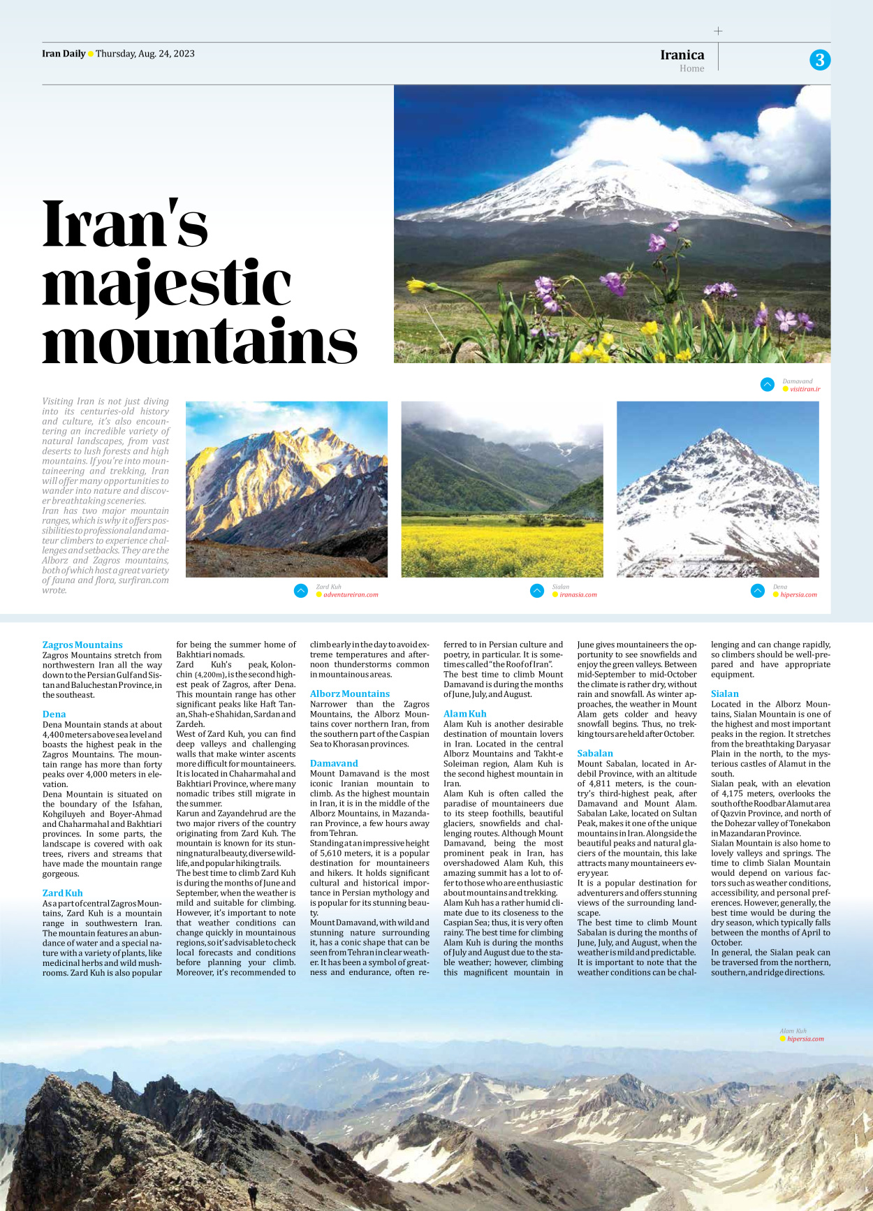 Iran Daily - Number Seven Thousand Three Hundred and Seventy One - 24 August 2023 - Page 3