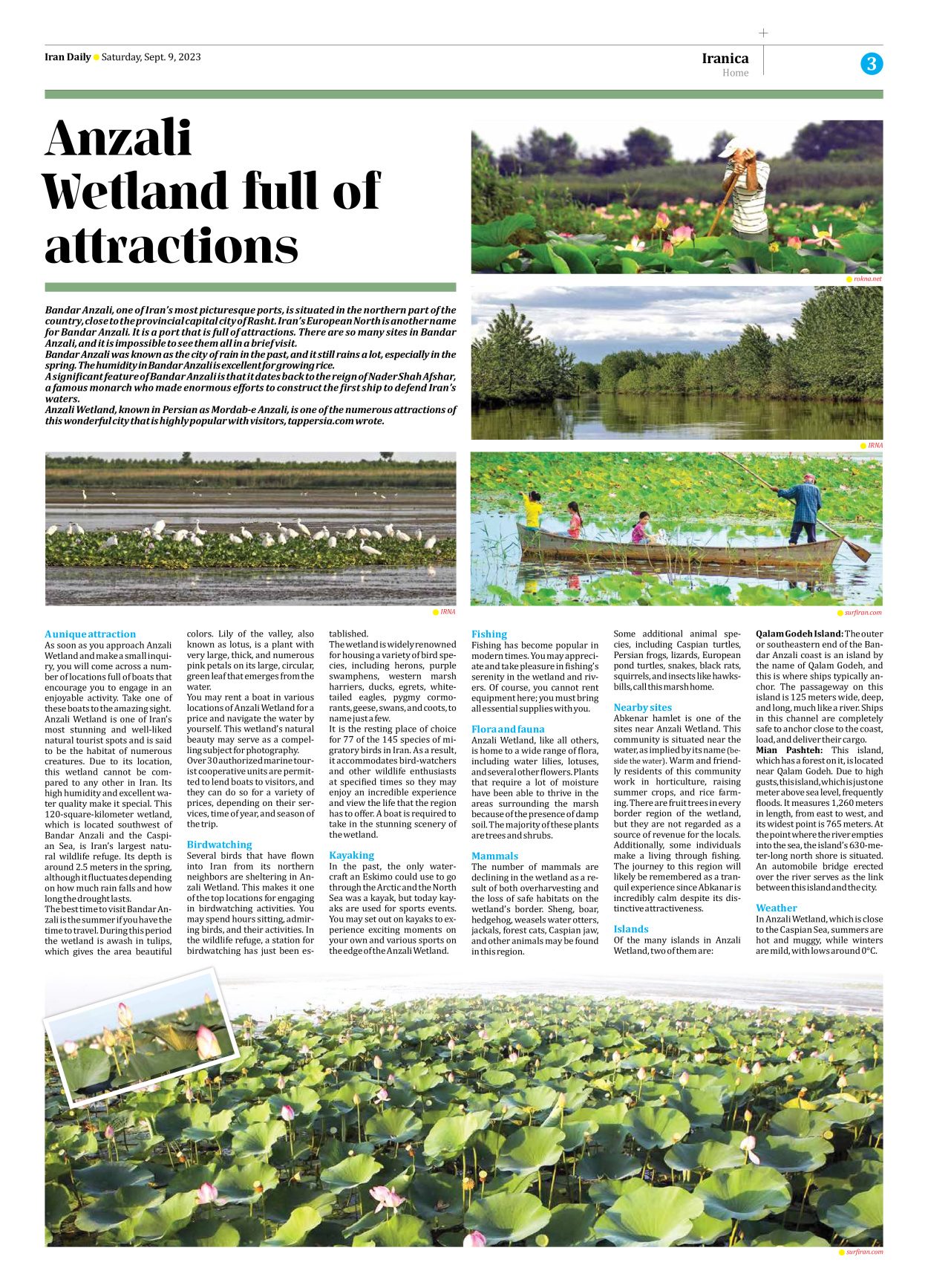 Iran Daily - Number Seven Thousand Three Hundred and Eighty Two - 09 September 2023 - Page 3