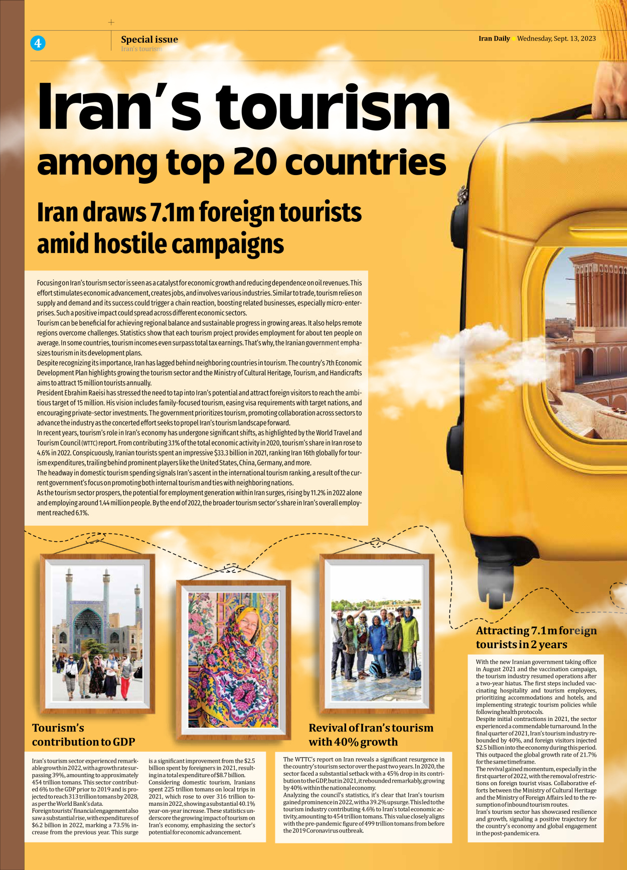 Iran Daily - Number Seven Thousand Three Hundred and Eighty Six - 13 September 2023 - Page 4