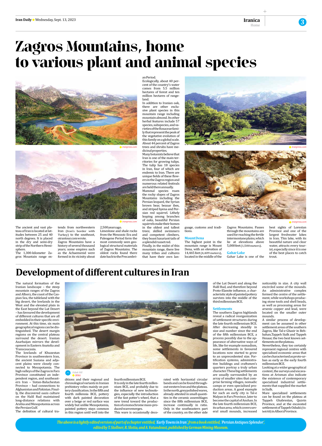 Iran Daily - Number Seven Thousand Three Hundred and Eighty Six - 13 September 2023 - Page 3