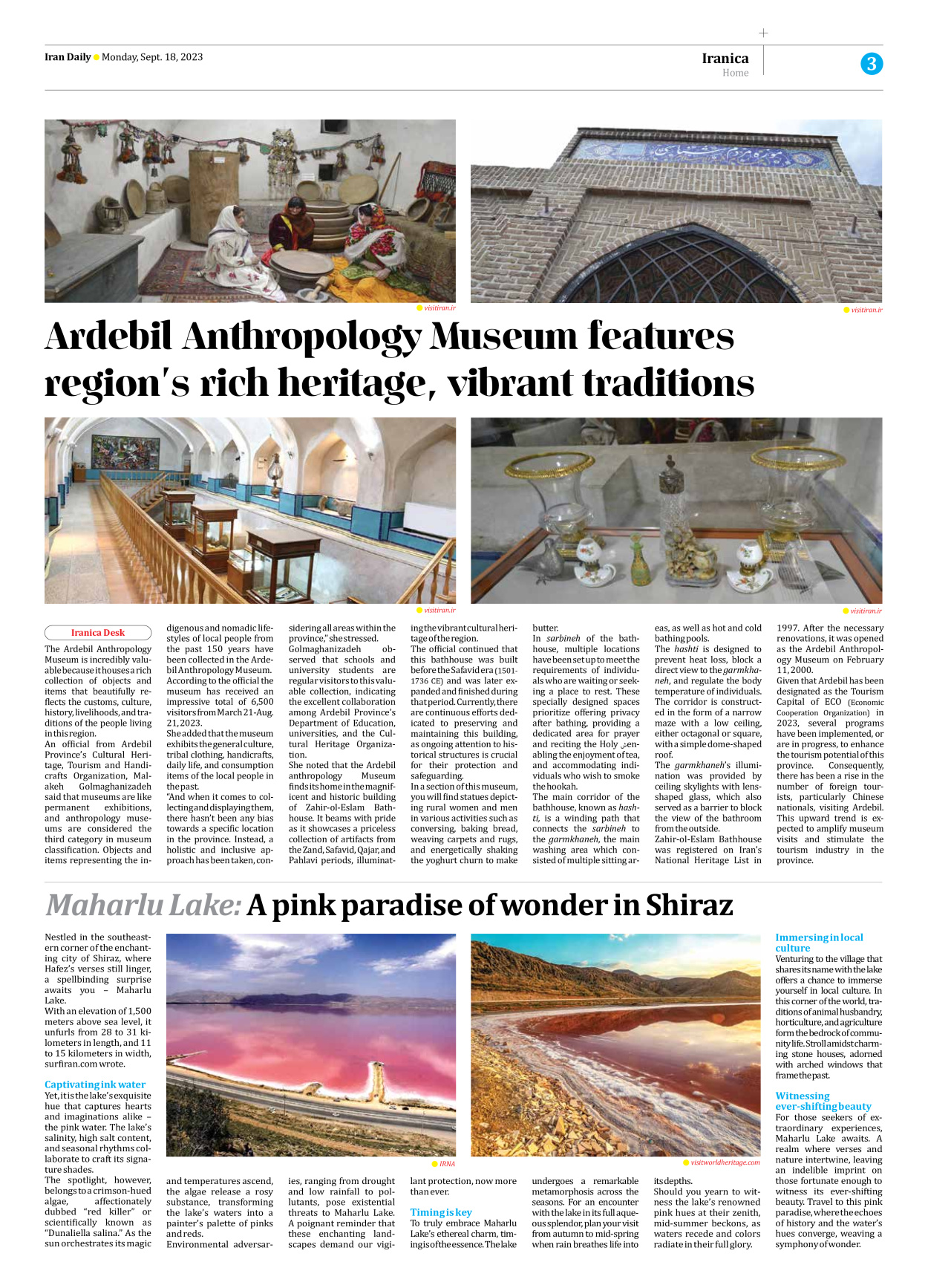 Iran Daily - Number Seven Thousand Three Hundred and Eighty Eight - 18 September 2023 - Page 3