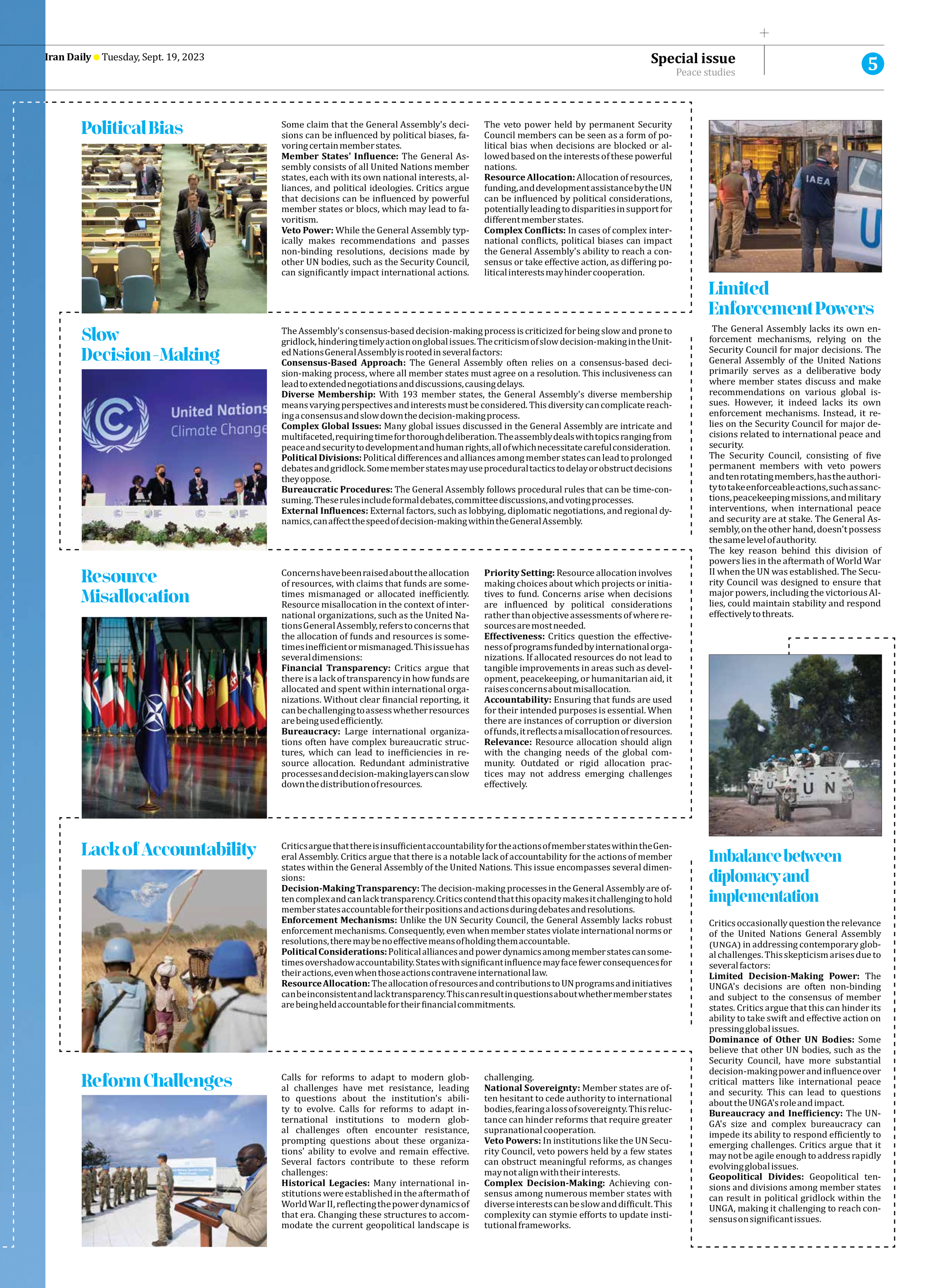 Iran Daily - Number Seven Thousand Three Hundred and Eighty Nine - 19 September 2023 - Page 5