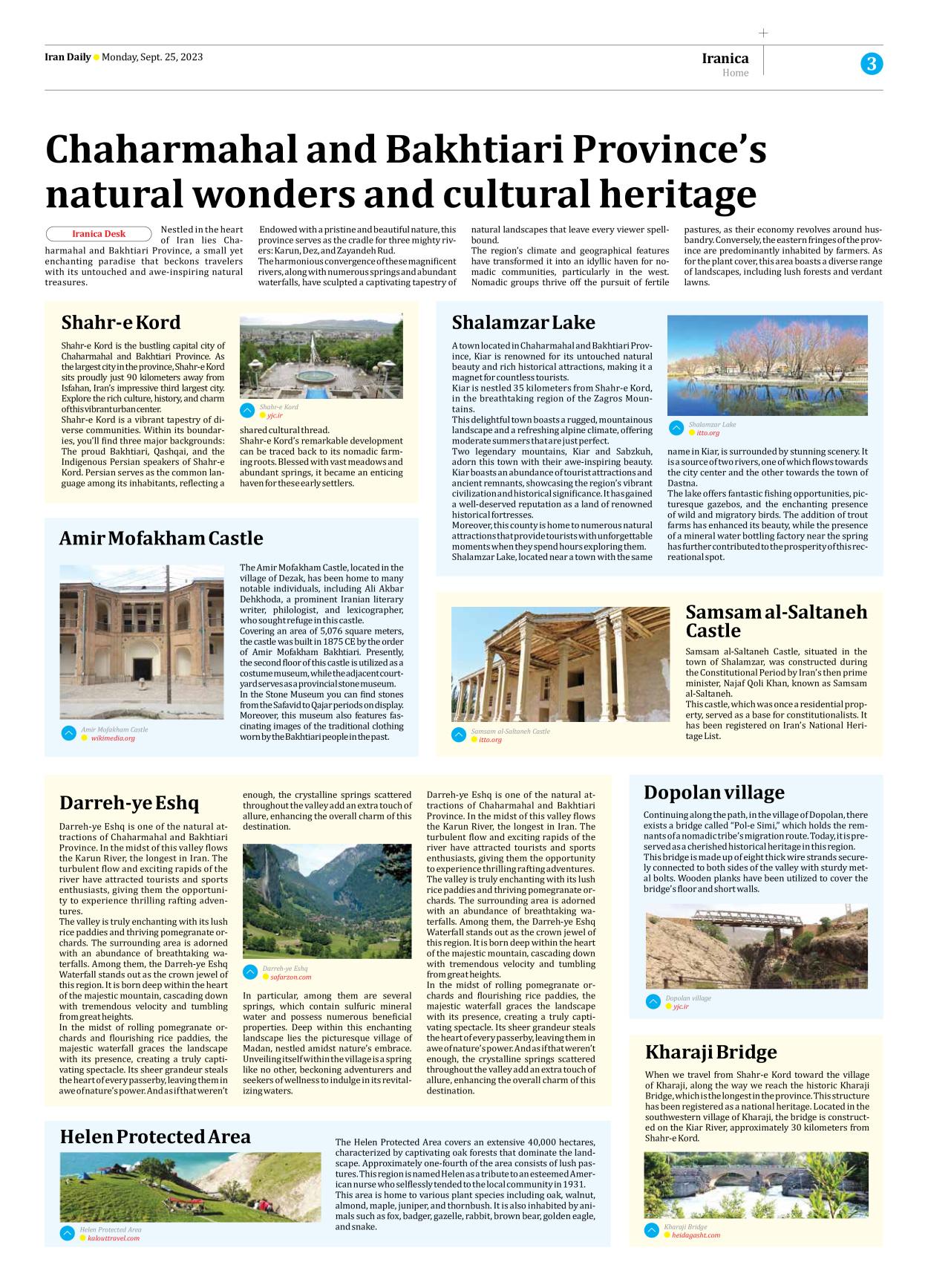 Iran Daily - Number Seven Thousand Three Hundred and Ninety Two - 25 September 2023 - Page 3