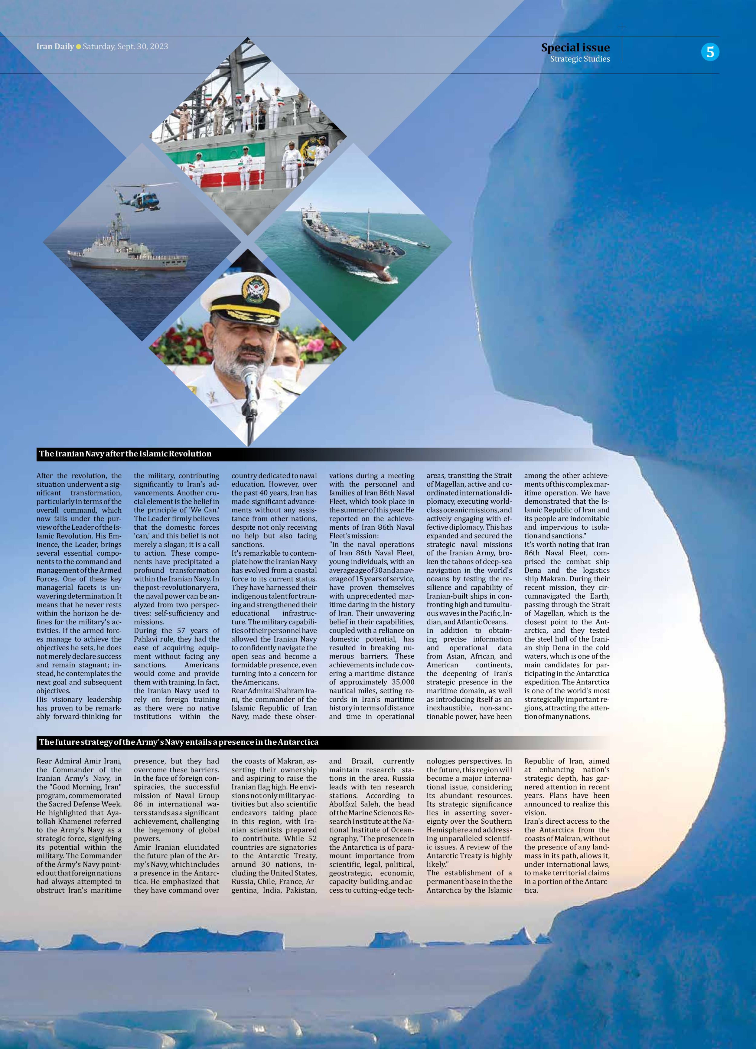 Iran Daily - Number Seven Thousand Three Hundred and Ninety Six - 30 September 2023 - Page 5