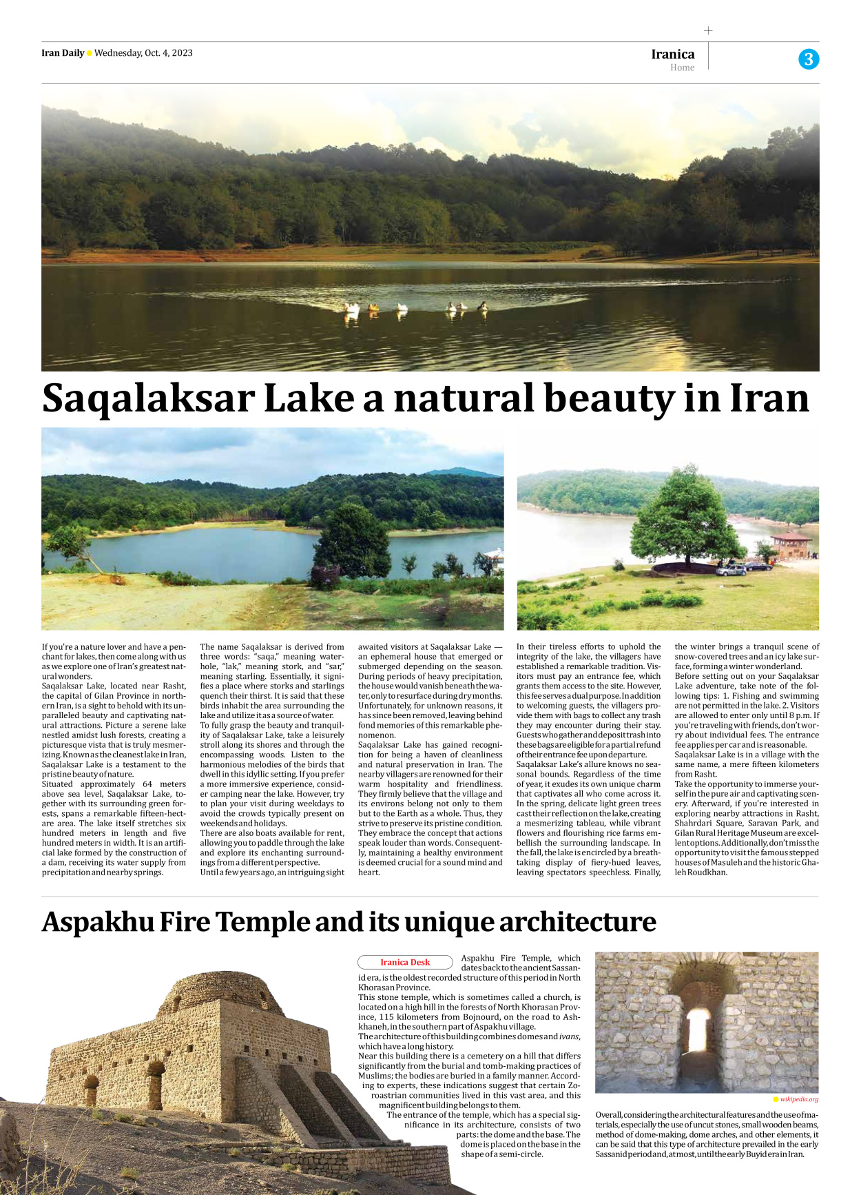 Iran Daily - Number Seven Thousand Three Hundred and Ninety Nine - 04 October 2023 - Page 3