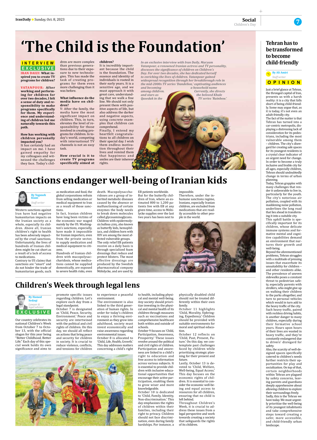 Iran Daily - Number Seven Thousand Four Hundred and Two - 08 October 2023 - Page 7