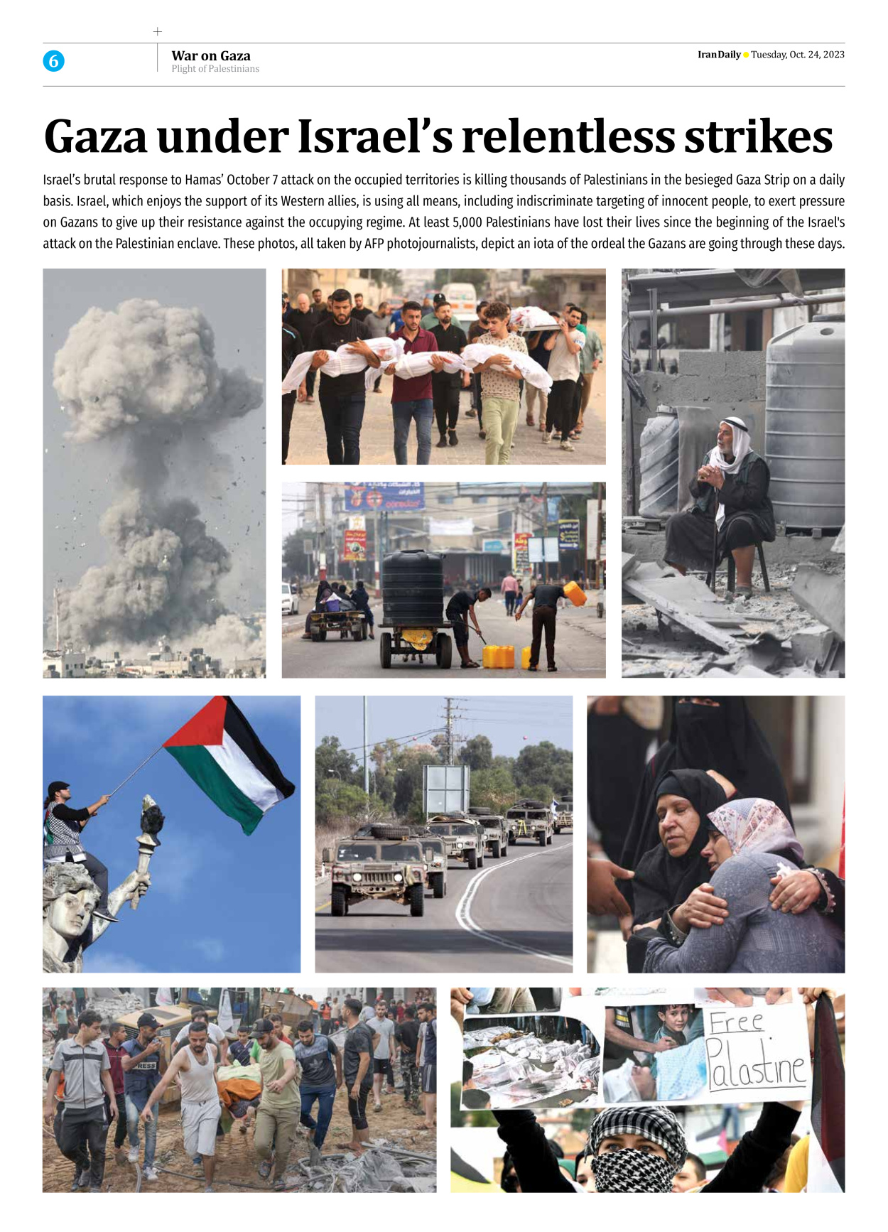 Iran Daily - Number Seven Thousand Four Hundred and Sixteen - 24 October 2023 - Page 6