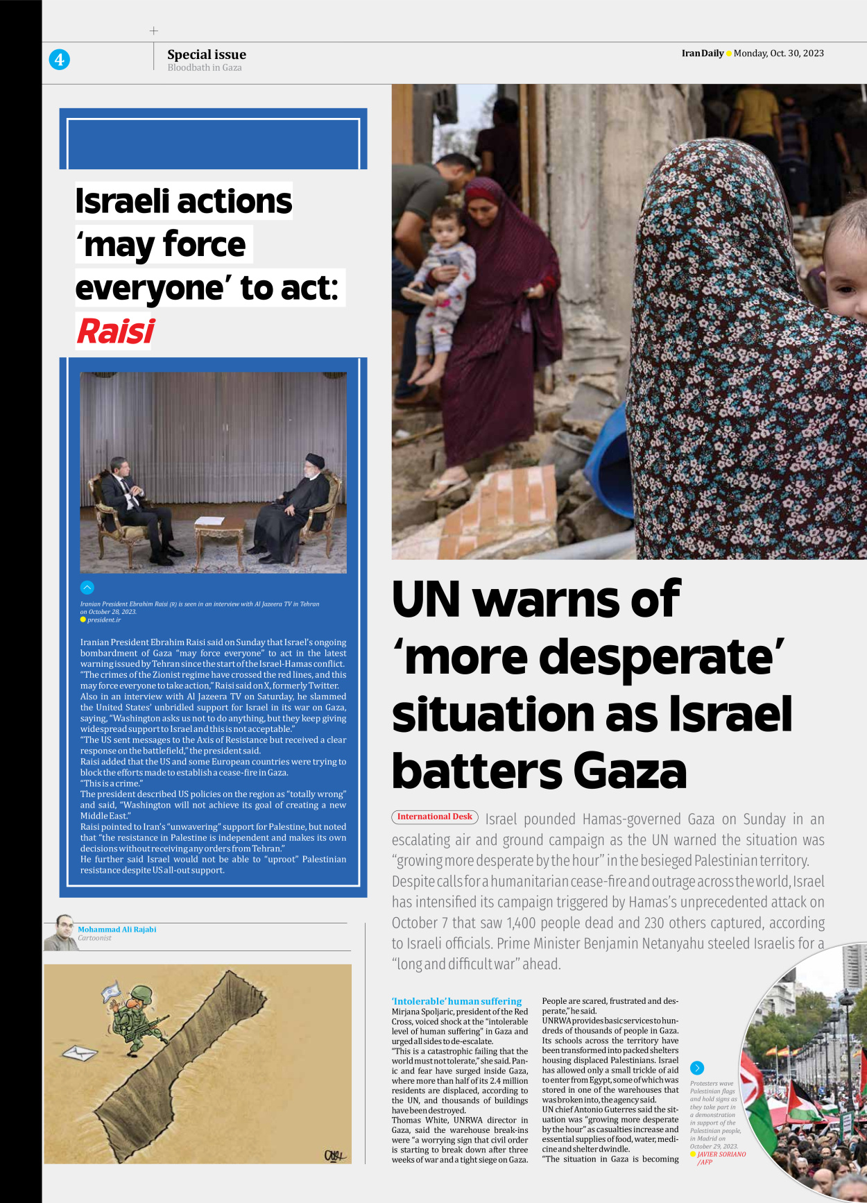 Iran Daily - Number Seven Thousand Four Hundred and Twenty One - 30 October 2023 - Page 4
