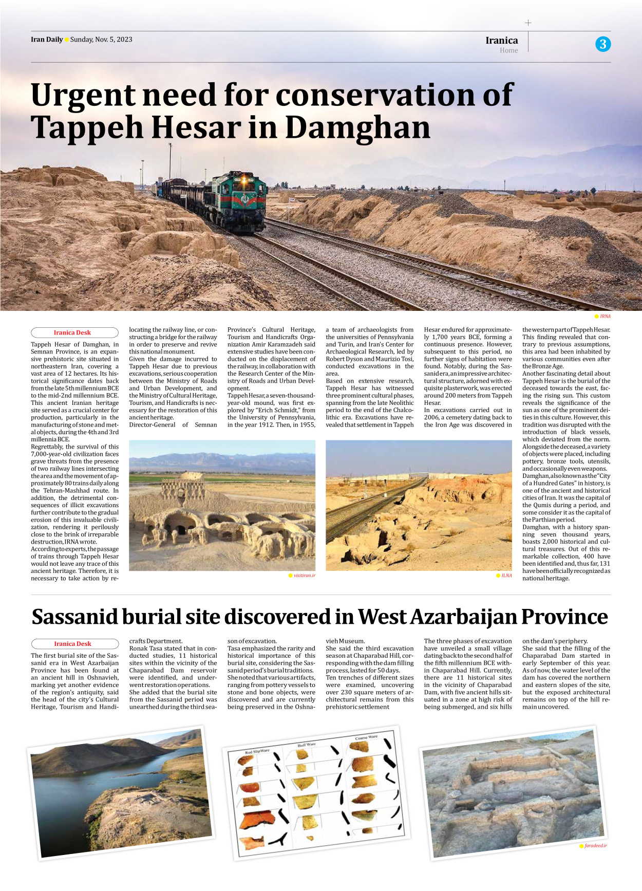 Iran Daily - Number Seven Thousand Four Hundred and Twenty Six - 05 November 2023 - Page 3